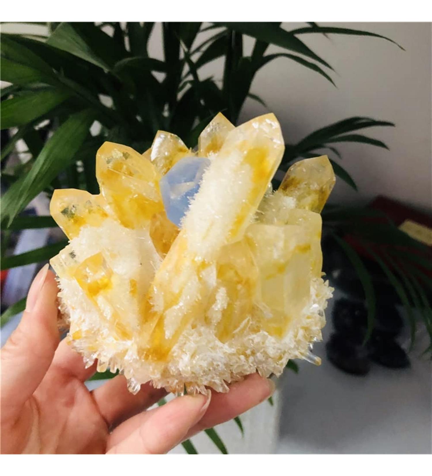 Natural Ghost Phantom Quartz Crystal Cluster Rock Stones and Crystals Specimen Home Deco NaturalReiki Decoration Home Goods (Size : 900-1000g)