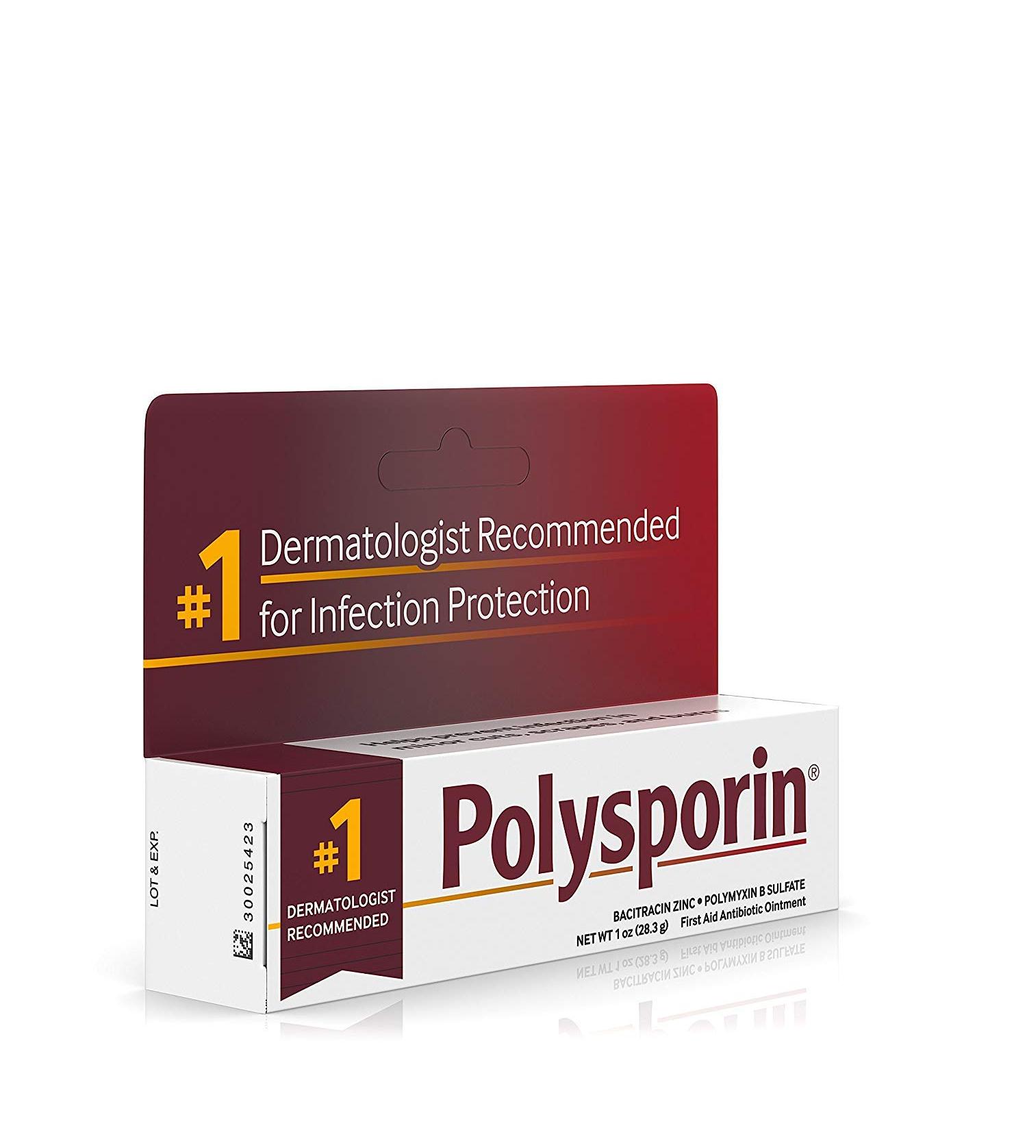 Polysporin First Aid Antibiotic Ointment Without Neomycin, Travel Size, 1 Oz Tube