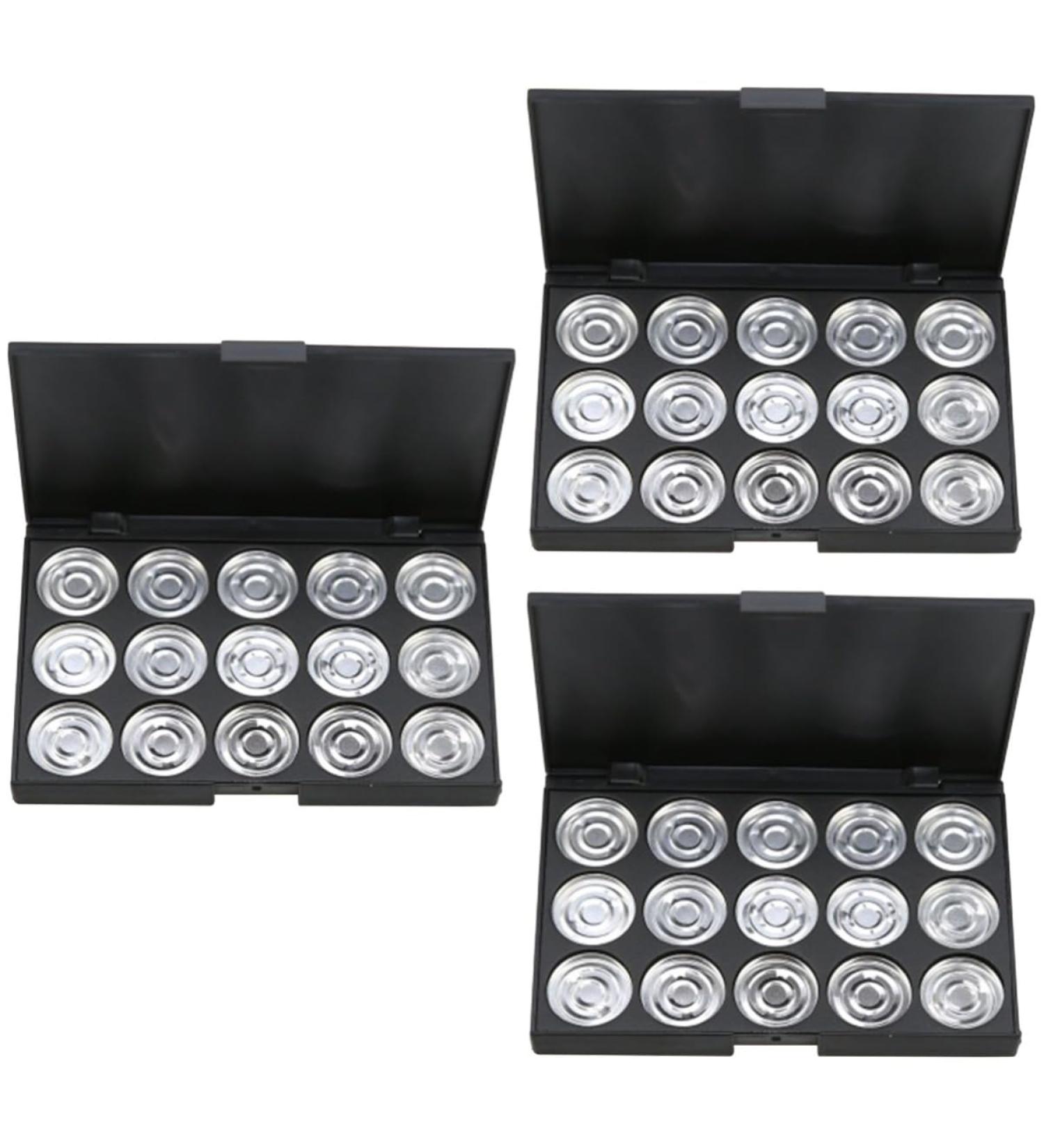 Angoily 3pcs 15 Eyeshadow Eye Shadow Empty Cosmetic Case Makeup Box Travel Concealer Lip Gloss - Buy Online on GoSupps.com