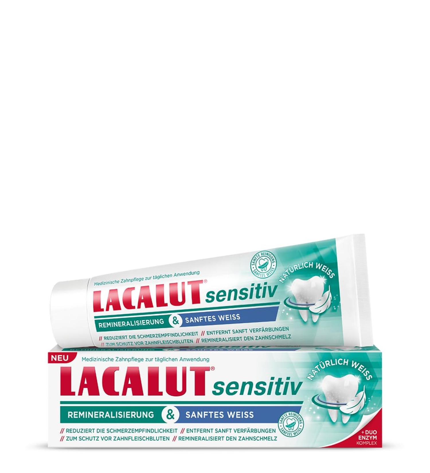 Buy Lacalut Sensitive Remineralization & Gentle White Toothpaste 75ml | Reduces Sensitivity Removes Discoloration Enamel Care | International Shipping Available - Buy Online on GoSupps.com