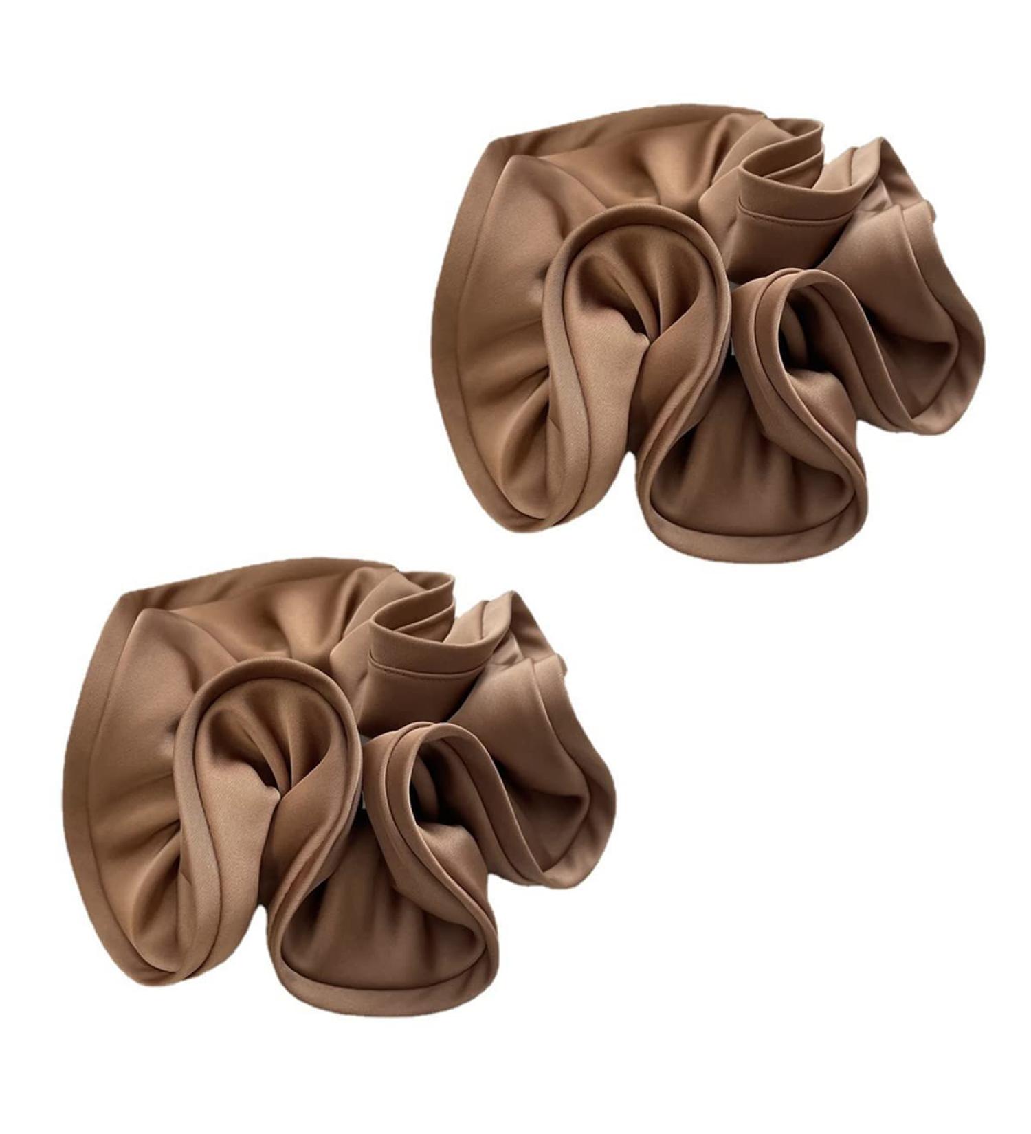 scicent Large Silk Scrunchie 2 Pieces Solid Satin Hair Ties Soft as Such Silk Elastic Scrunchie Daily Hair Bands Women's Fashion Headbands - Champagne - Buy Online on GoSupps.com