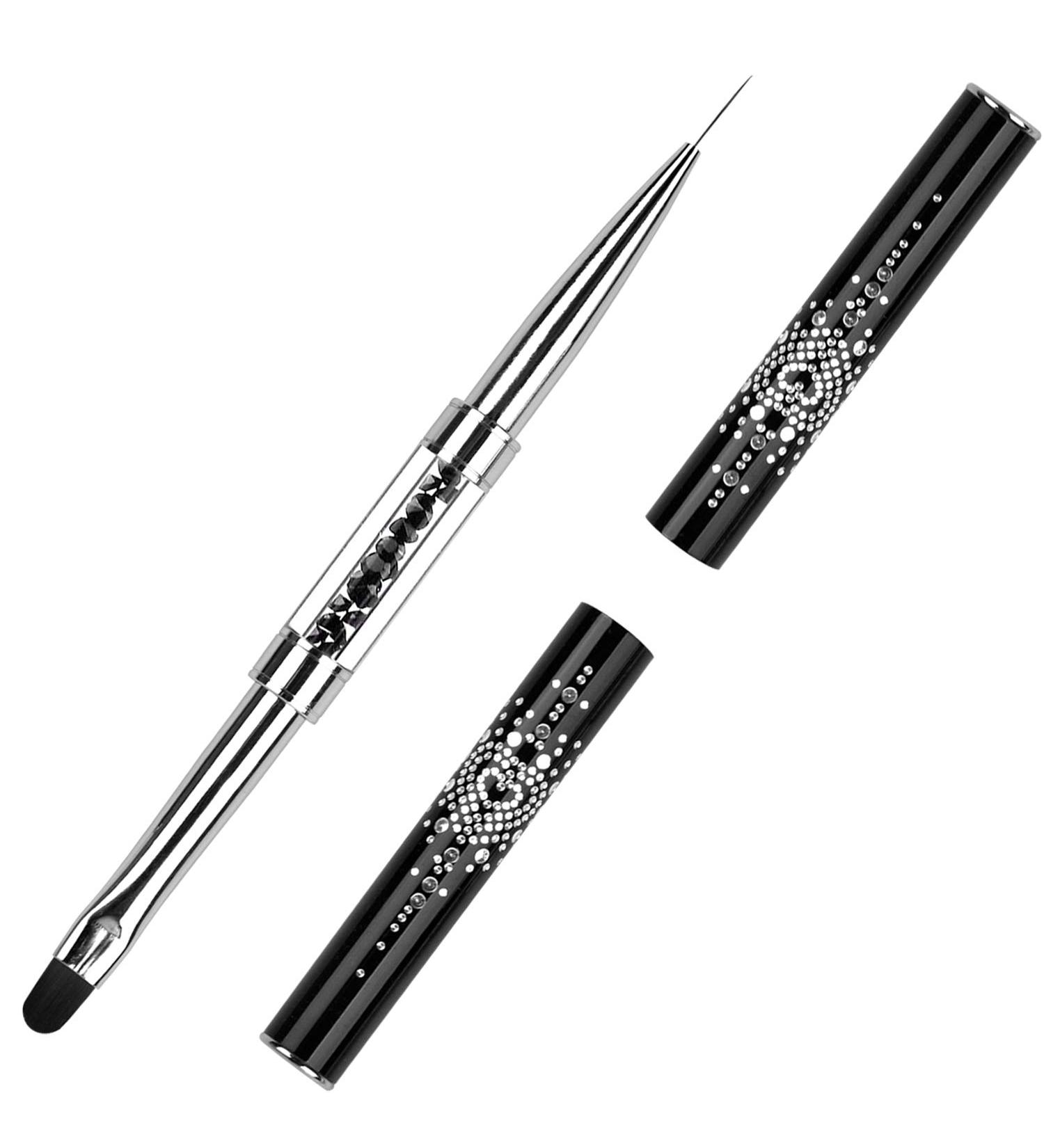 LEQ Dual-Ended Nail Design Brush | Rhinestone Handle UV Gel Nail Art Tool - Buy Online on GoSupps.com