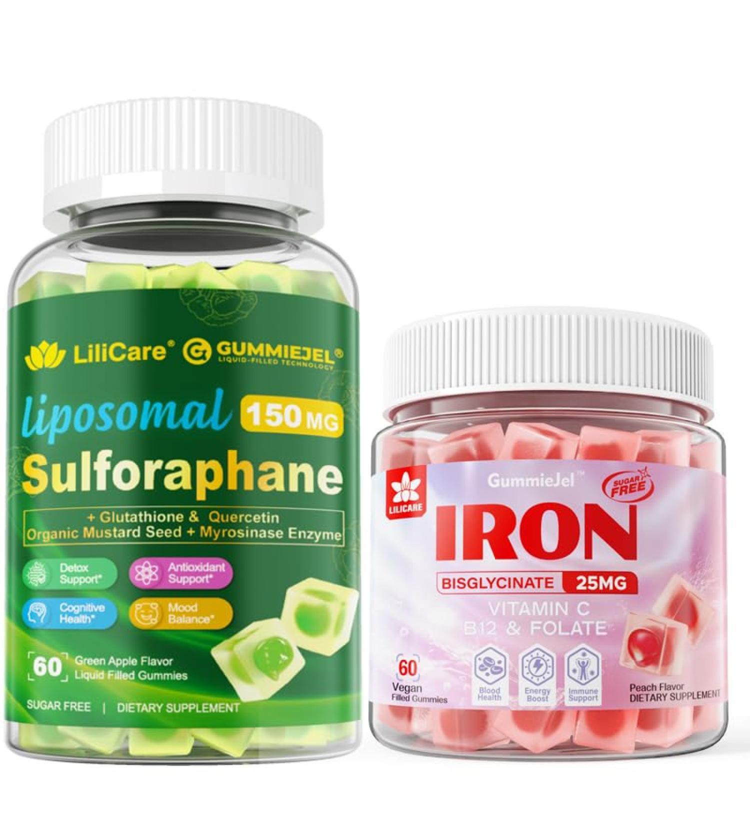 1 Pack Vegan Iron Supplement & Sulforaphane with Glutathione Gummies - Buy Online on GoSupps.com