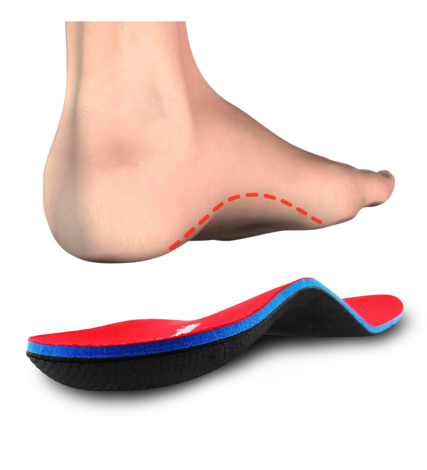 PCSsole Orthotic Arch Support Shoe Inserts - for Flat Feet, Plantar Fasciitis, Men and Women - Size Men (8.5-9) 28cm - A-red - Buy Online on GoSupps.com