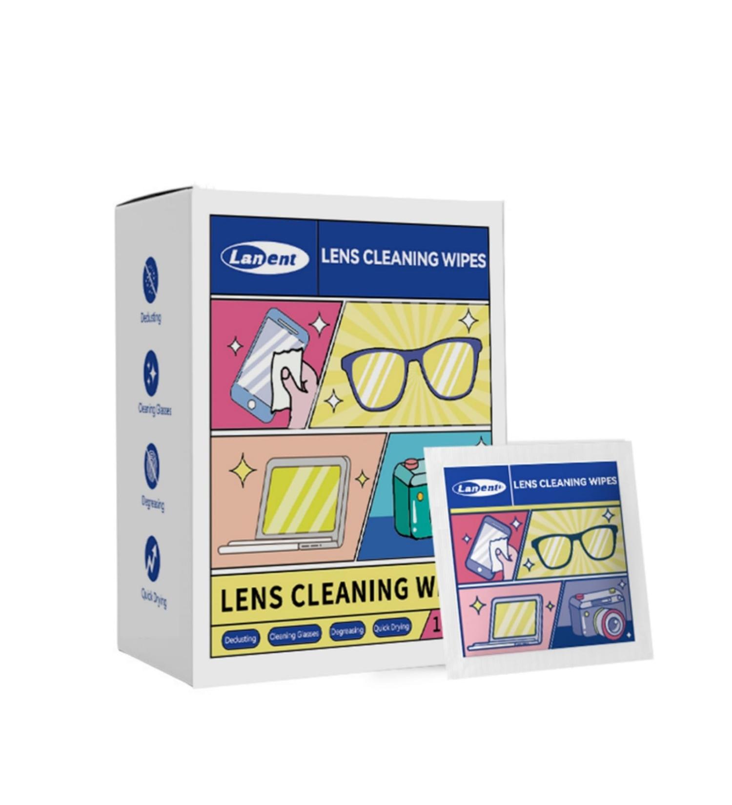 100 Individually Wrapped Lens Wipes for Eyeglasses Pre-Moistened Cleaner for All Optical Surfaces - Buy Online on GoSupps.com