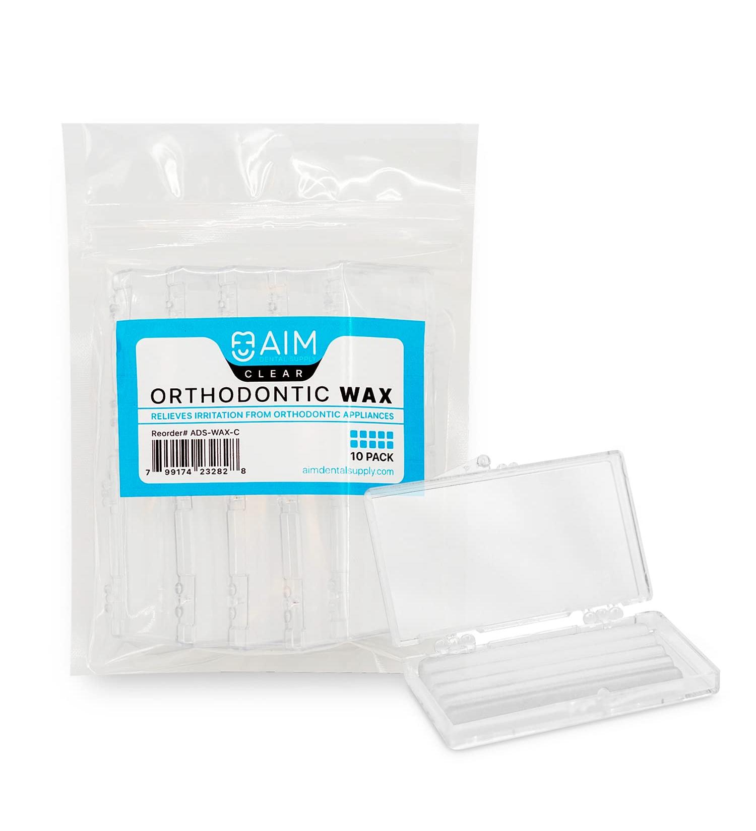 Orthodontic Wax for Braces 10 Pack - Unscented & Flavorless Dental Wax Clear Strips - Food Grade Ortho Brace Wax for Aligners - Clear Cases Included - Buy Online on GoSupps.com