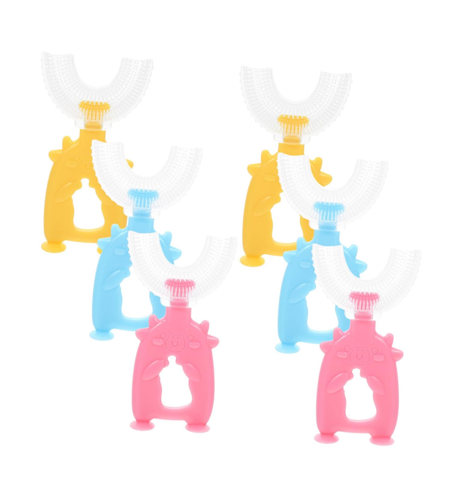 Minkissy U-Shaped Toothbrush for Children 6-Pack Manual Whole Mouth Cleaning Brush - Buy Online on GoSupps.com
