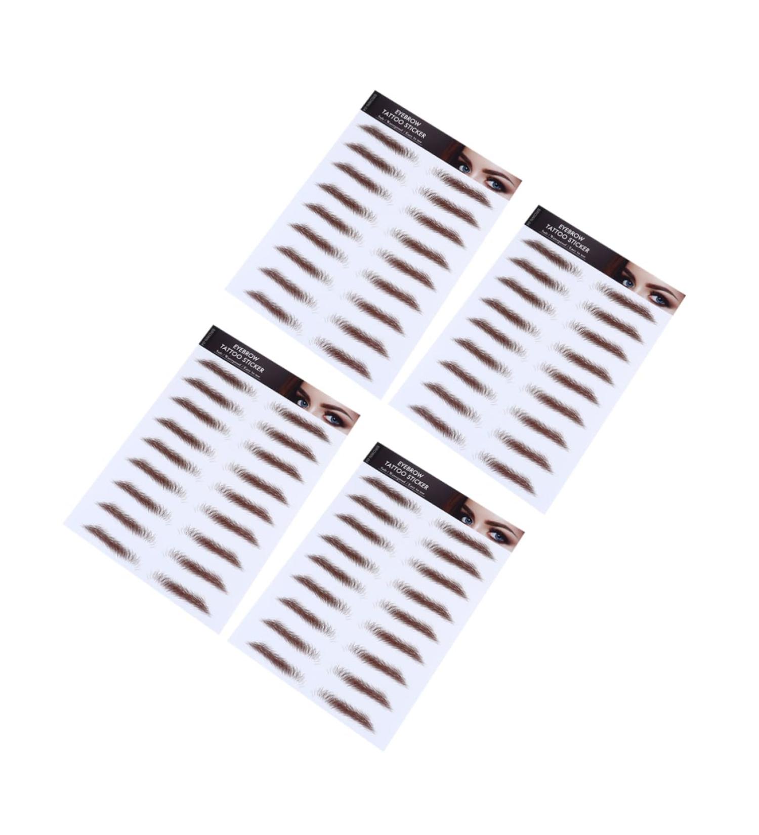 Healeved 4pcs Eyebrow Stickers Eyebrows Makeup Tools False 6d Mold Modify Water Transfer Paper with Ink - Buy Online on GoSupps.com