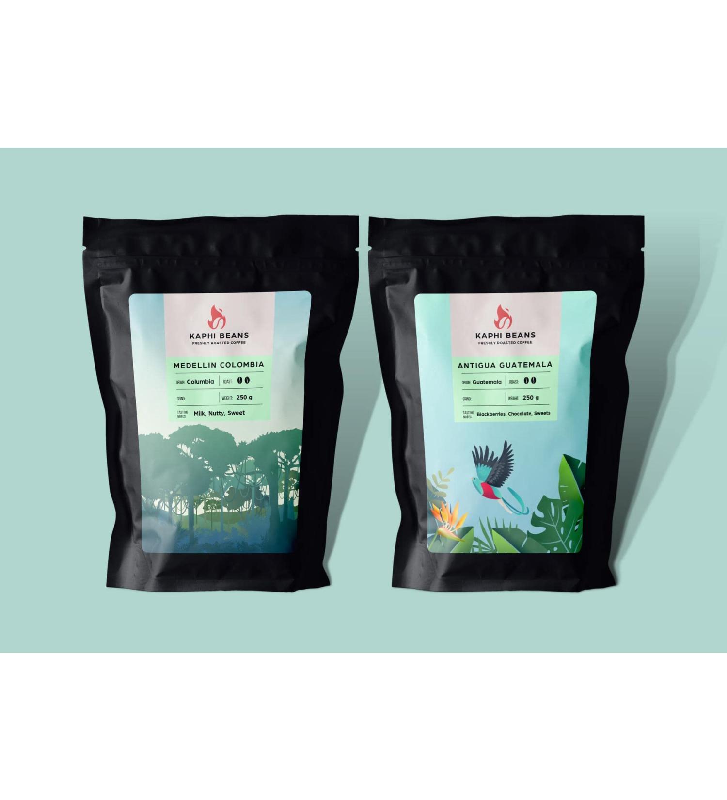 Kaphi Beans Medium Roast South American Coffee Bundle- Freshly Roasted- 250g (Filter)