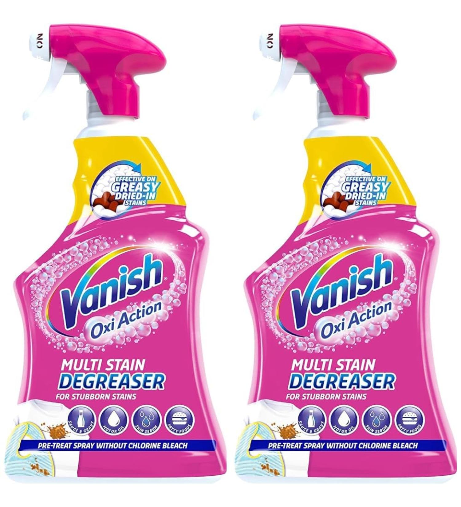 Vanish Gold Oxi Action Multi Stain Degreaser for Stubborn Stains 950ml| Pre-Treat Trigger Spray | 30 Seconds Stain Removal | For Colours and Whites | Pack of 2 - Buy Online on GoSupps.com