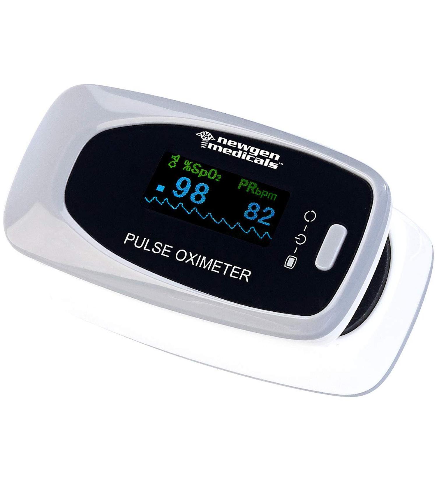 Buy Newgen Medicals High Accuracy Finger Pulse Oximeter | LCD Color Display Oxygen Measurement Device | Best Medical Oxygen Meter for Home & Travel - Buy Online on GoSupps.com