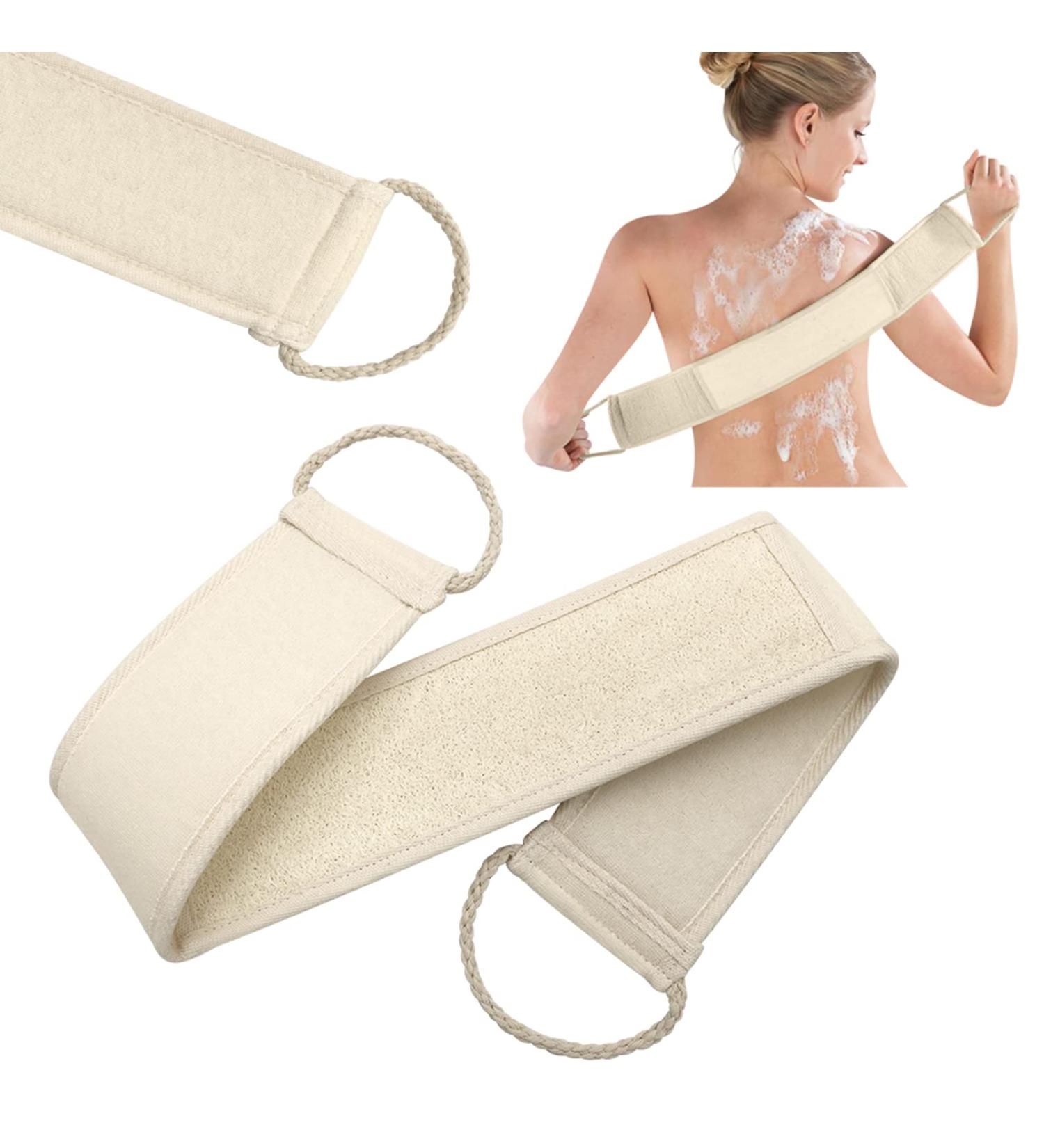 Pinkiou Loofah Back Scrubber Exfoliating Back Washers for Shower Back Exfoliator Strap Bath Sponge Body Scrubber Backwash Belt Double Side Scrubbing Dry Clean Pad for Men & Women Bathroom Accessories 1 Count (Pack of 1) - Buy Online on GoSupps.com