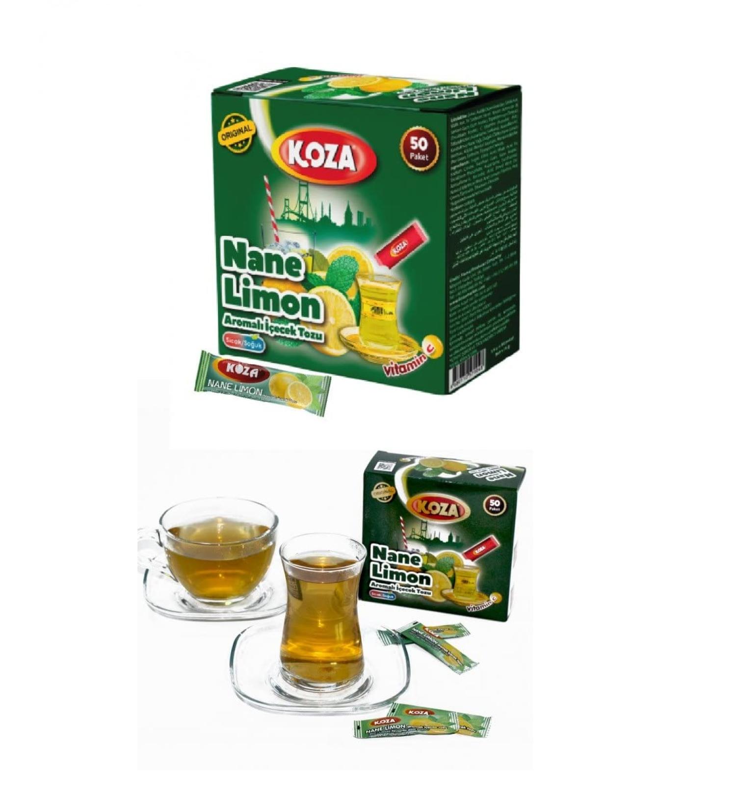 Koza Mint Lemon Instant Beverage Powder Sticks 50 Pack | Hot & Cold Drink Mix | Turkish Tea & Iced Tea Powder | Refreshing Fruit Tea | Shop Now! - Buy Online on GoSupps.com