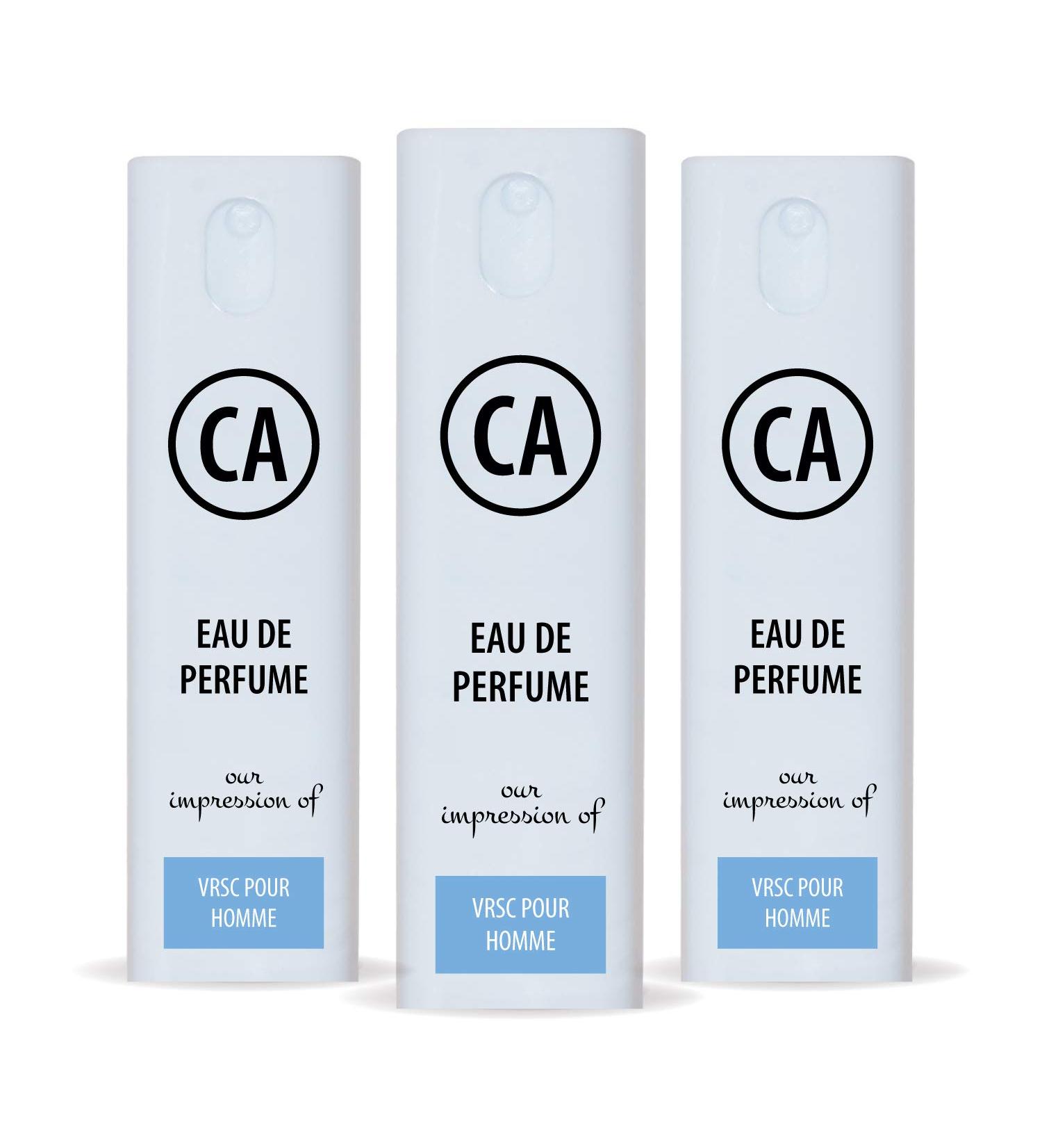 CA Perfume Impression of Vrsc Pour Homme For Men Travel Size Refillable Atomizer Sample Replica Fragrance Eau de Parfum/Cologne Sprayer (0.3 Fl Oz/10 ml) X3 - Buy Online on GoSupps.com