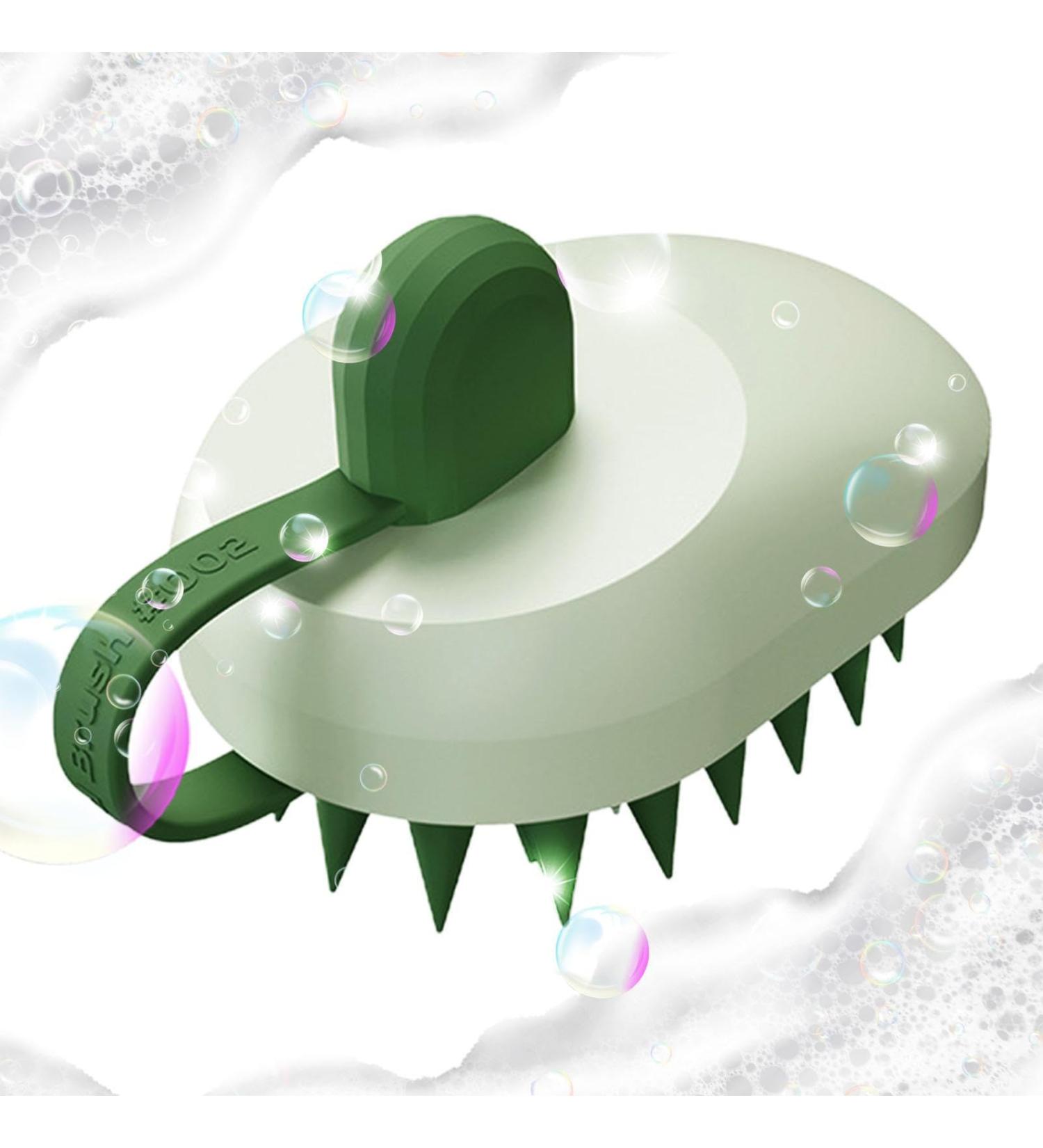 Premium Waterproof Silicone Hair Massage Device - Colorful Scalp Scrubber for Men & Women | Rosixehird Green - Buy Online on GoSupps.com