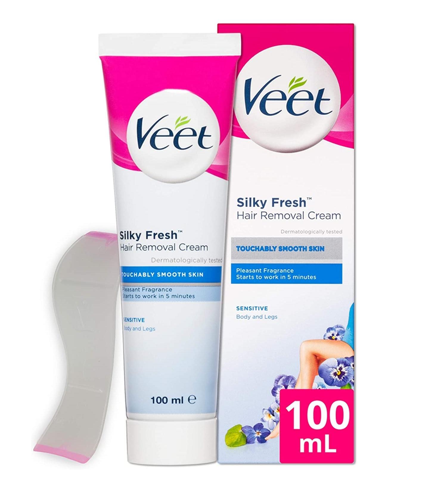 Veet Sensitive Skin Hair Removal Cream 100g - Gentle Hair Removal - Buy Online on GoSupps.com