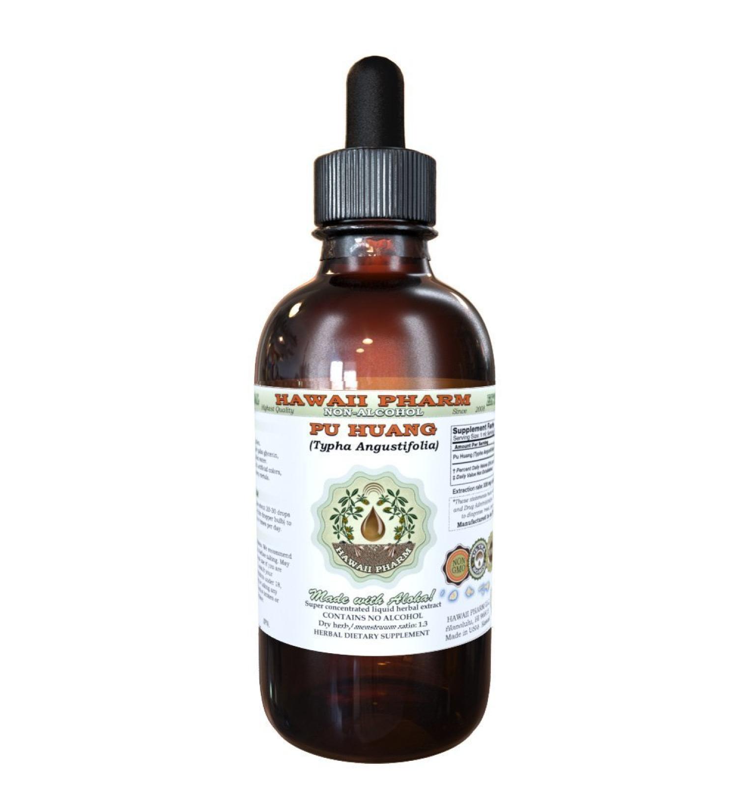 Pu Huang Alcohol-Free Liquid Extract Pu Huang Cattail (Typha Angustifolia) Pollen Glycerite Natural Herbal Supplement Hawaii Pharm USA 2 fl.oz 2 Fl Oz (Pack of 1) - Buy Online on GoSupps.com