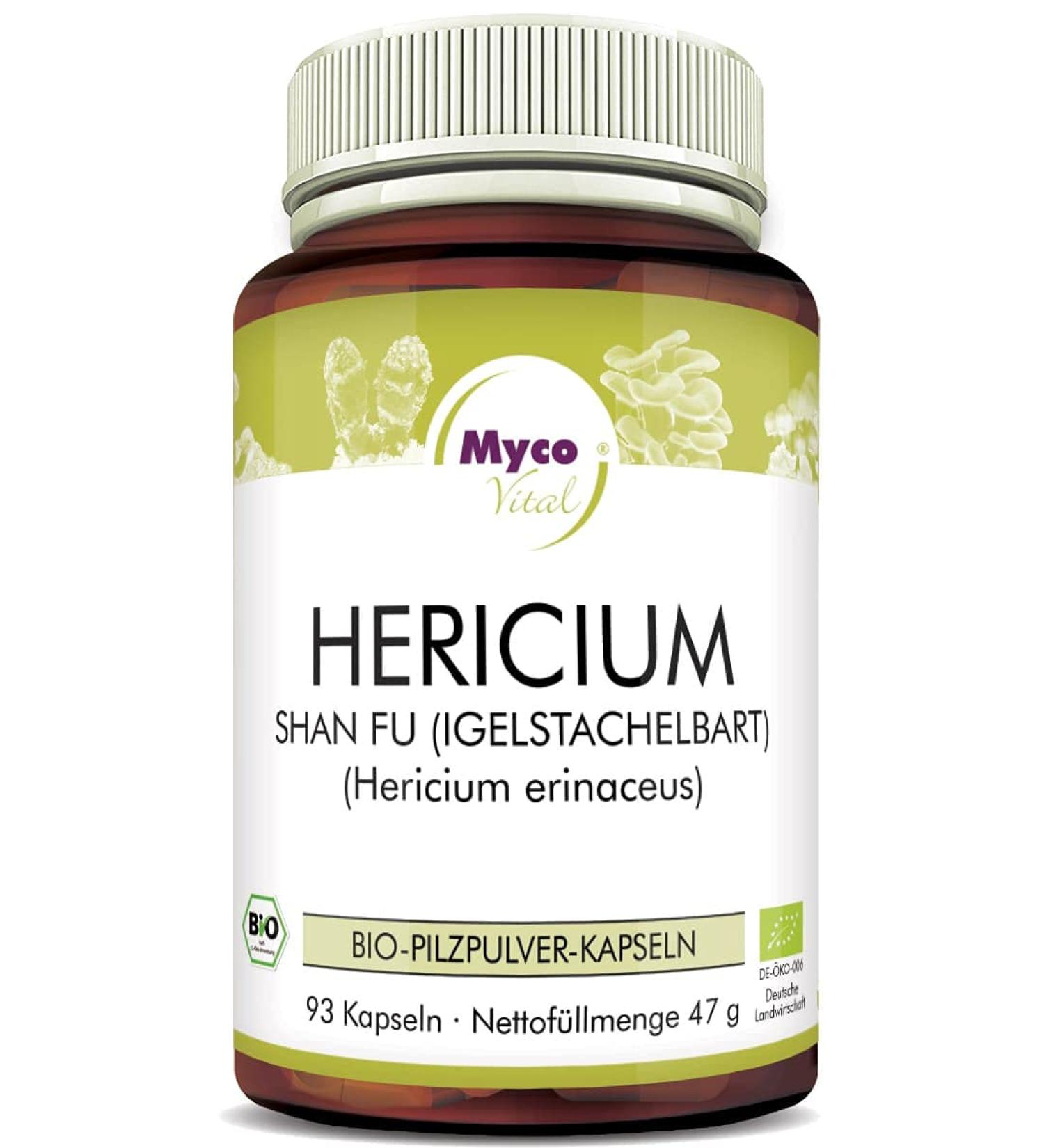 Hericium Powder | 500mg Superfood Mushroom Capsules | 100% Organic Vegan | 93 Capsules for Enhanced Health - Buy Online on GoSupps.com