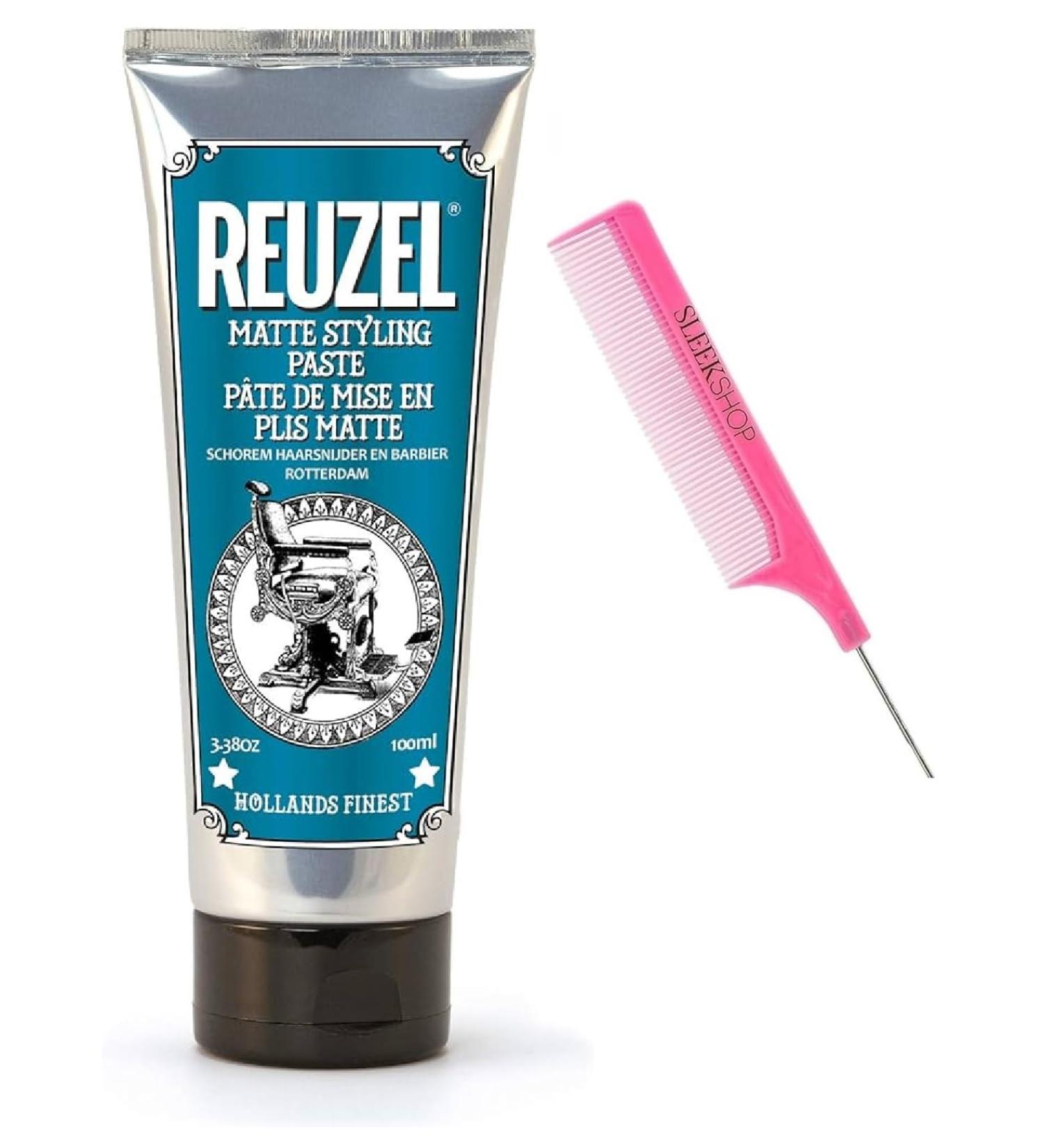 yper Comb + R z MATTE STYLING PASTE (3.38 oz / 100 mL) Matt Cream Men Hair Styling Product for Man (w/SIeekshop Pink Comb) (Matte Styling Paste (3.38 oz))