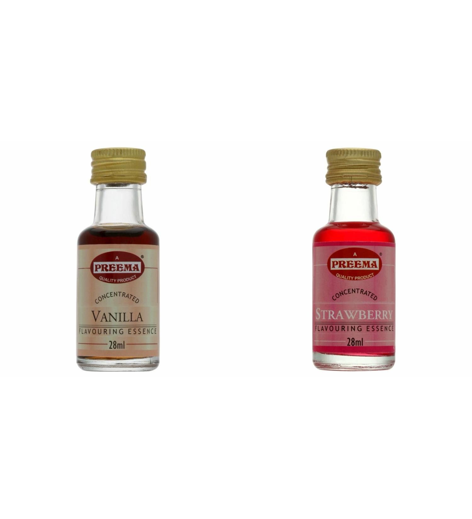 Preema Strawberry flavour essence 28ml And Preema Vanilla Essence - 28ML. Prefect For Baking | Halal | Premium Quality - Buy Online on GoSupps.com