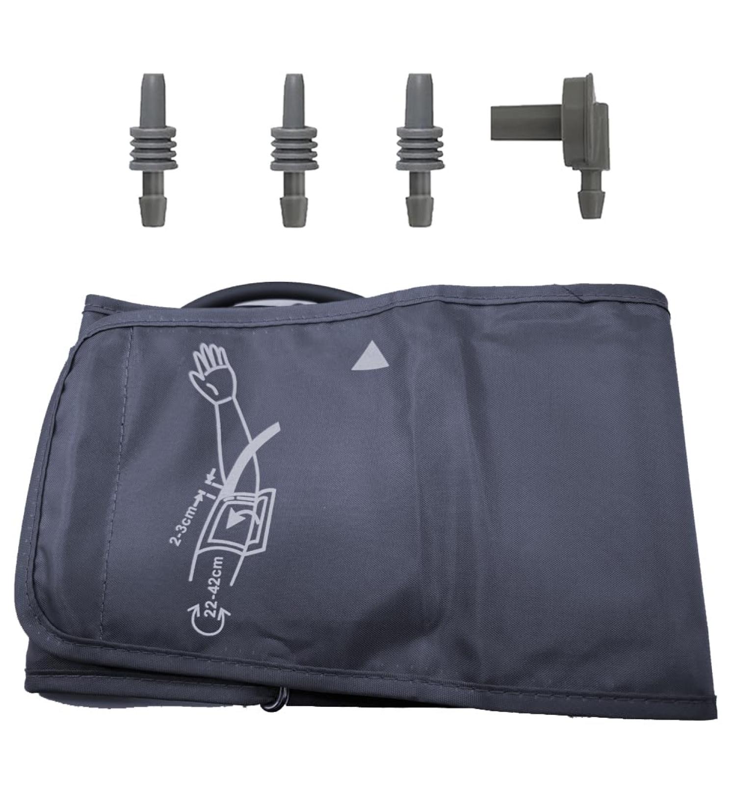 Large Blood Pressure Cuff (9"-17" | 22-42cm) Replacement BP Cuff- 4 Connectors-Blue