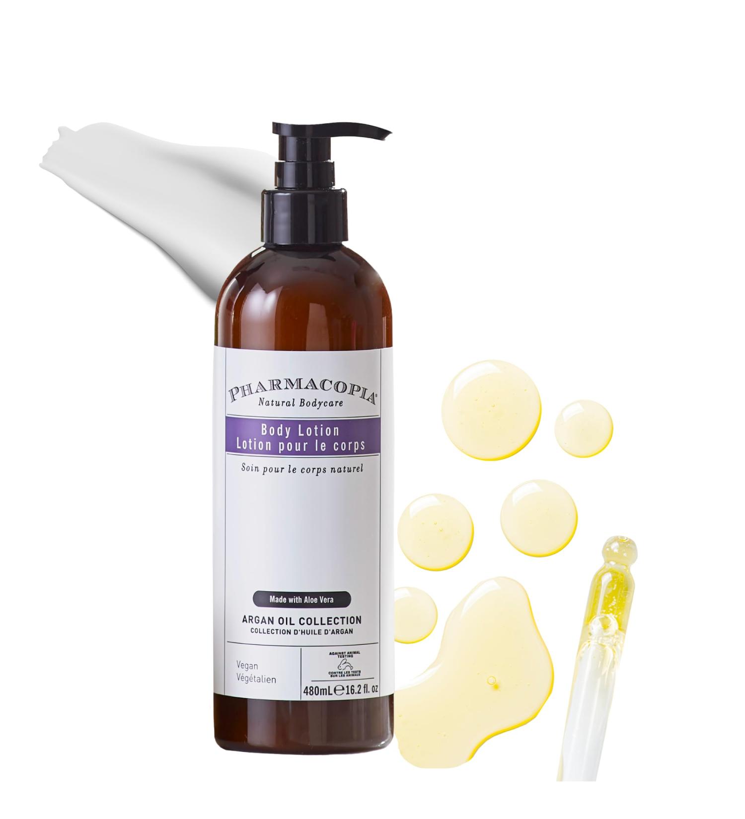 Pharmacopia Hotel Argan Oil Body Lotion - Vegan Moisturizer for Dry Skin Lotion with Melon and Green Tea Essence - Natural Organic and Cruelty-Free Skin Care 16.2 oz 16.2 Fl Oz (Pack of 1) - Buy Online on GoSupps.com