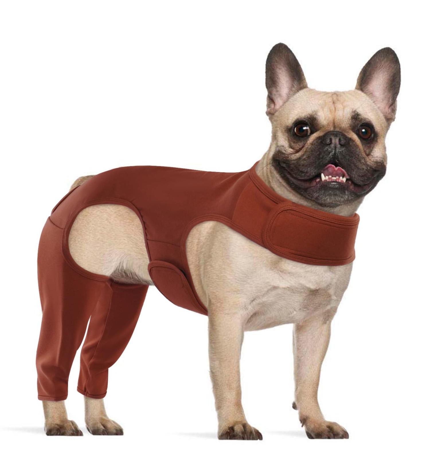 Buy Hjyokuso Recovery Suit for Dogs - Leg Surgery & Licking Prevention Sleeves - Size S Brown - Buy Online on GoSupps.com