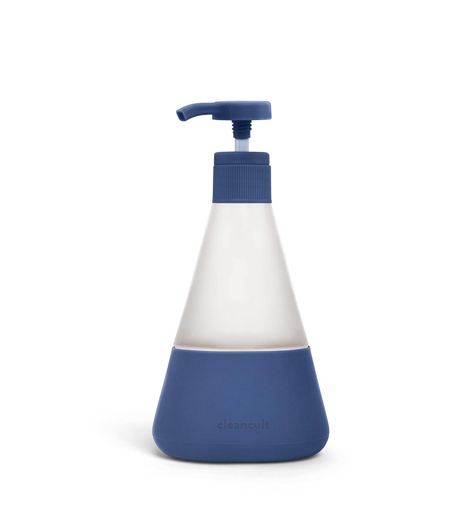 Cleancult Refillable Glass Hand Soap Dispenser - 12oz Shatter Resistant Container - Midnight Blue - Non-Slip Grip - Matte Finish - For Kitchen & Bathroom Sink - Buy Online on GoSupps.com
