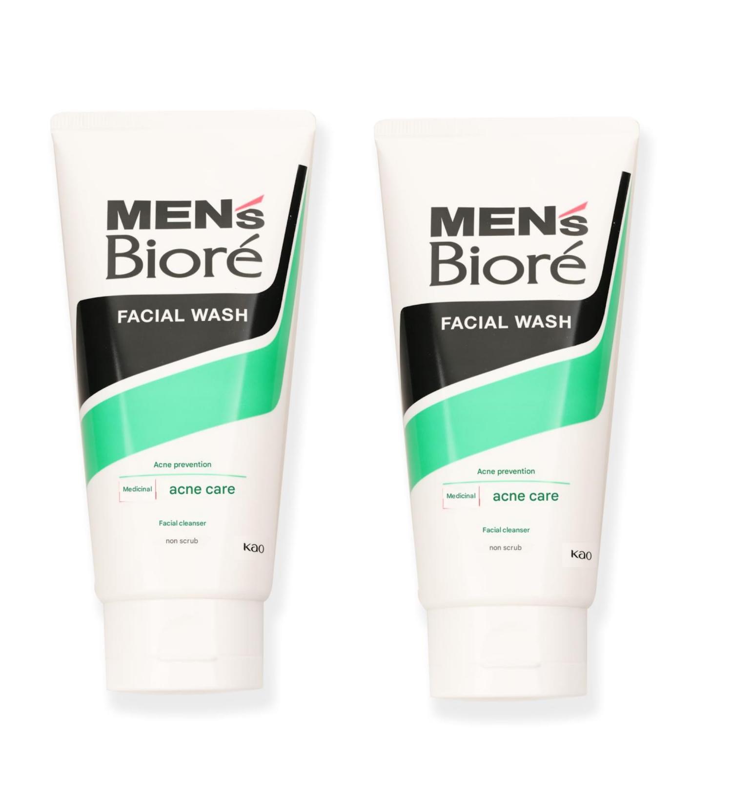 Bio-re Men Double Control Facial Cleanser 130g x 2 Pack - Cooling Menthol Face Wash - Japanese Cosmetics - Gentle Face Cleanser for Men - Deep Cleansing for Refreshed Skin Effective for Oily Skin - Buy Online on GoSupps.com