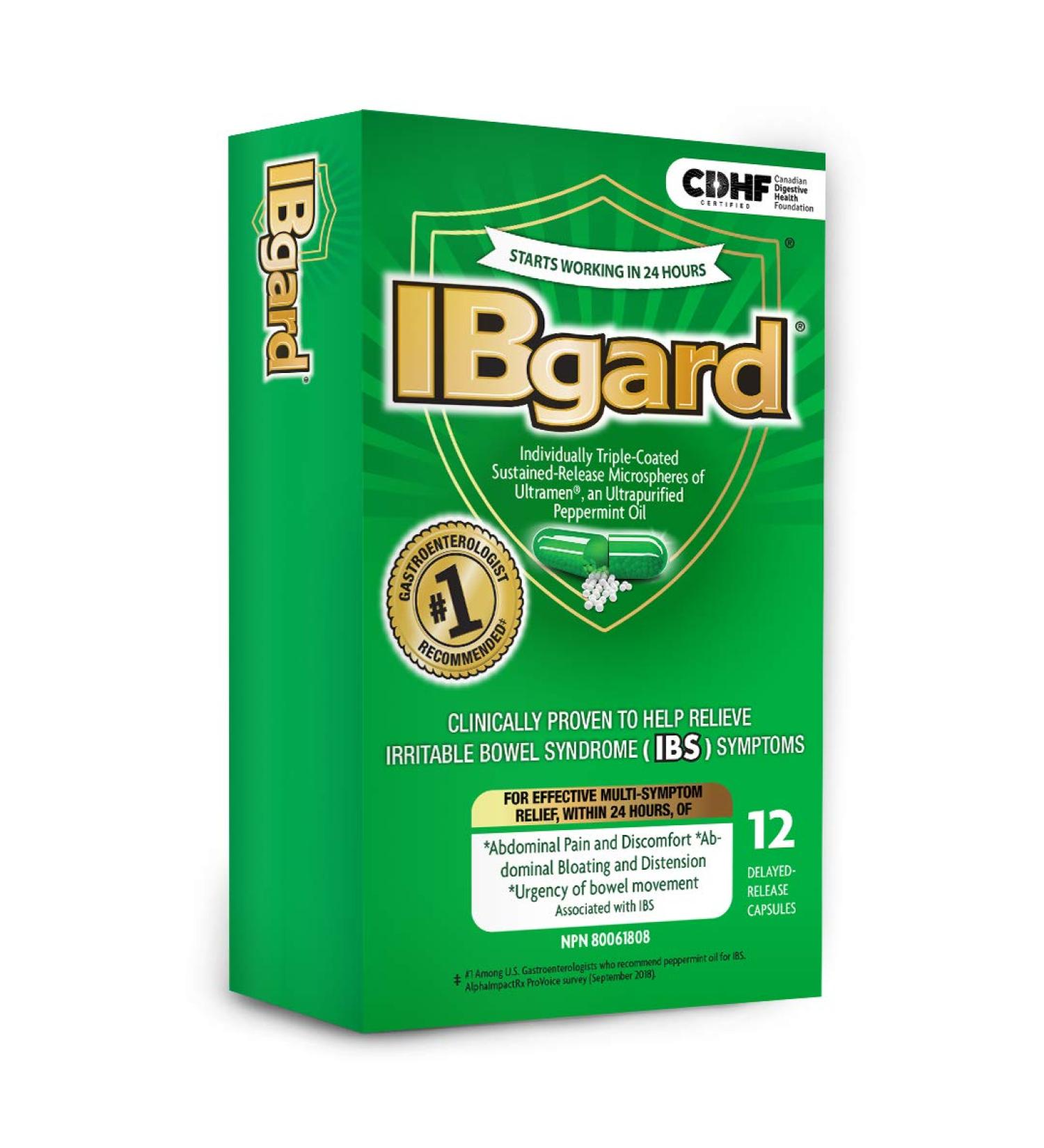 IBgard Natural Health Product for the relief of IBS symptoms 12 capsules - Buy Online on GoSupps.com