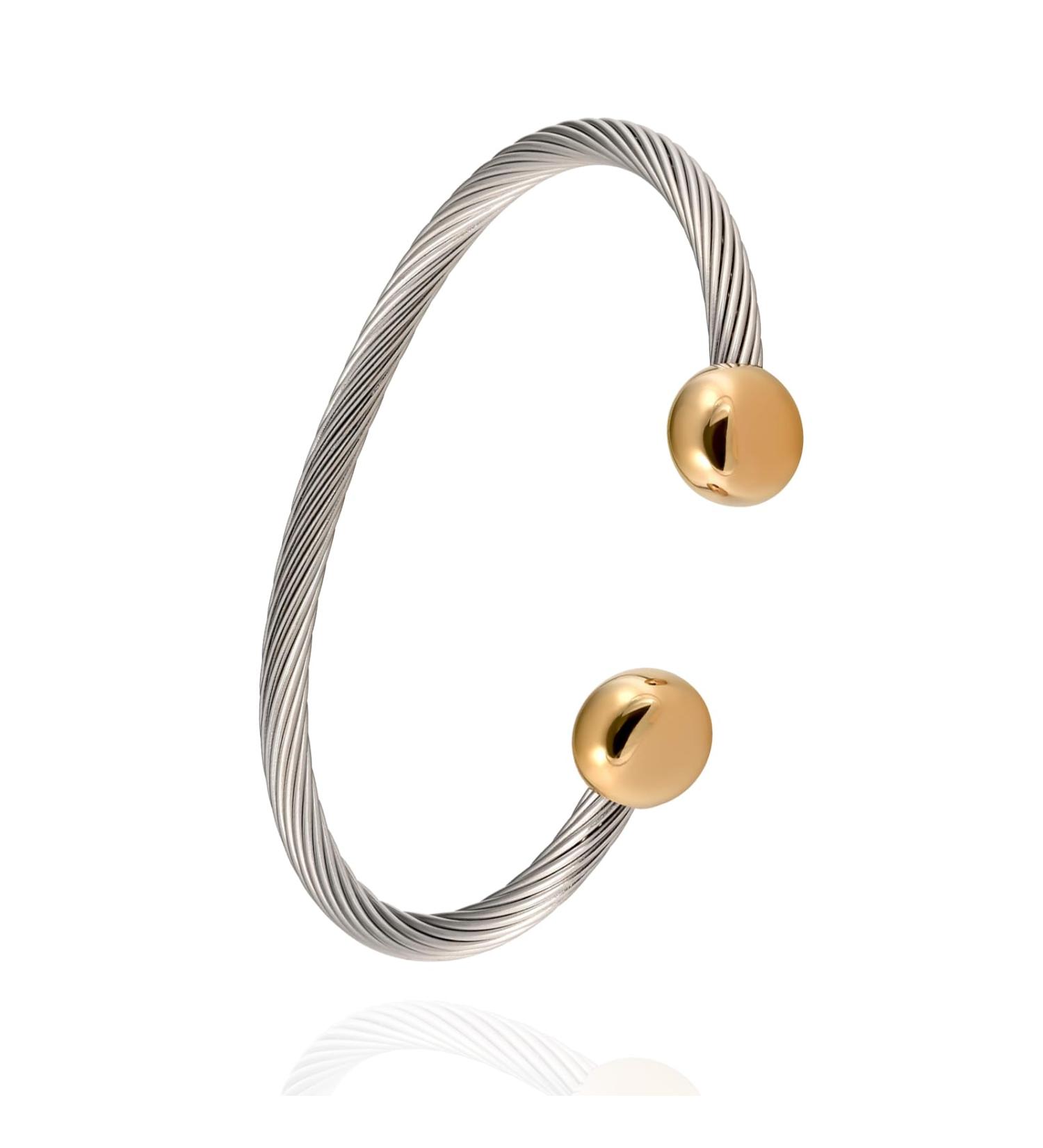 Shop 2-Tone Stainless Steel Magnetic Bracelets for Women & Couples - Stylish & Healing - Buy Online on GoSupps.com