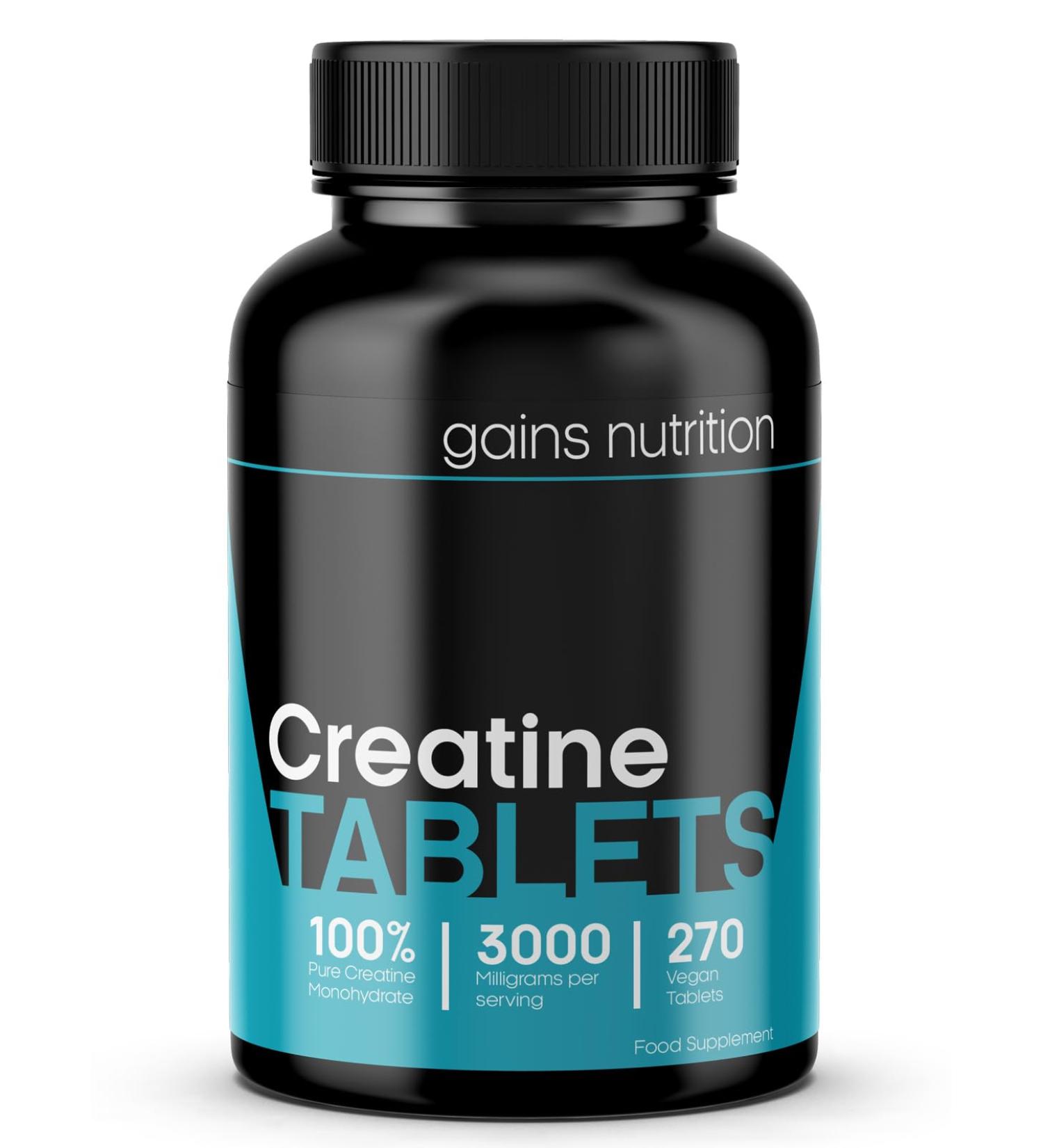 Creatine Monohydrate 3000mg Vegan Tablets - 270 Count - 90 Day Supply - Buy Online on GoSupps.com