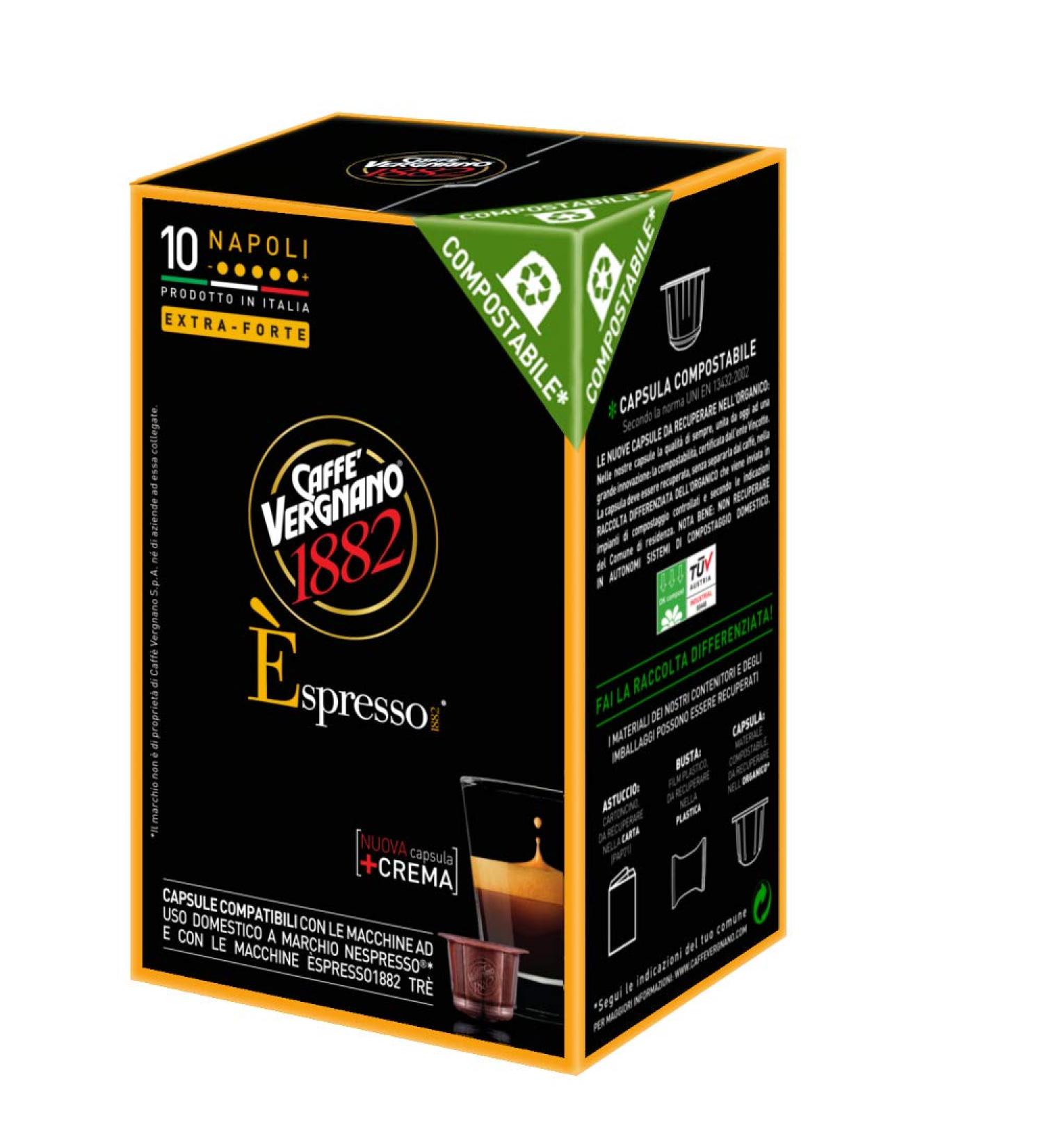 Caff Vergnano Napoli Espresso Capsules 10 Count - Buy Online on GoSupps.com