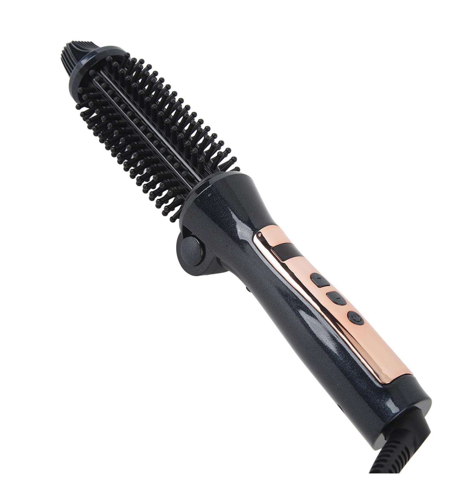 Foldable Portable Hair Curler Brush - Anti-Scald PTC Heater Dual Voltage for Versatile Hairstyling | Ionic Curling Iron for International Use - Buy Online on GoSupps.com
