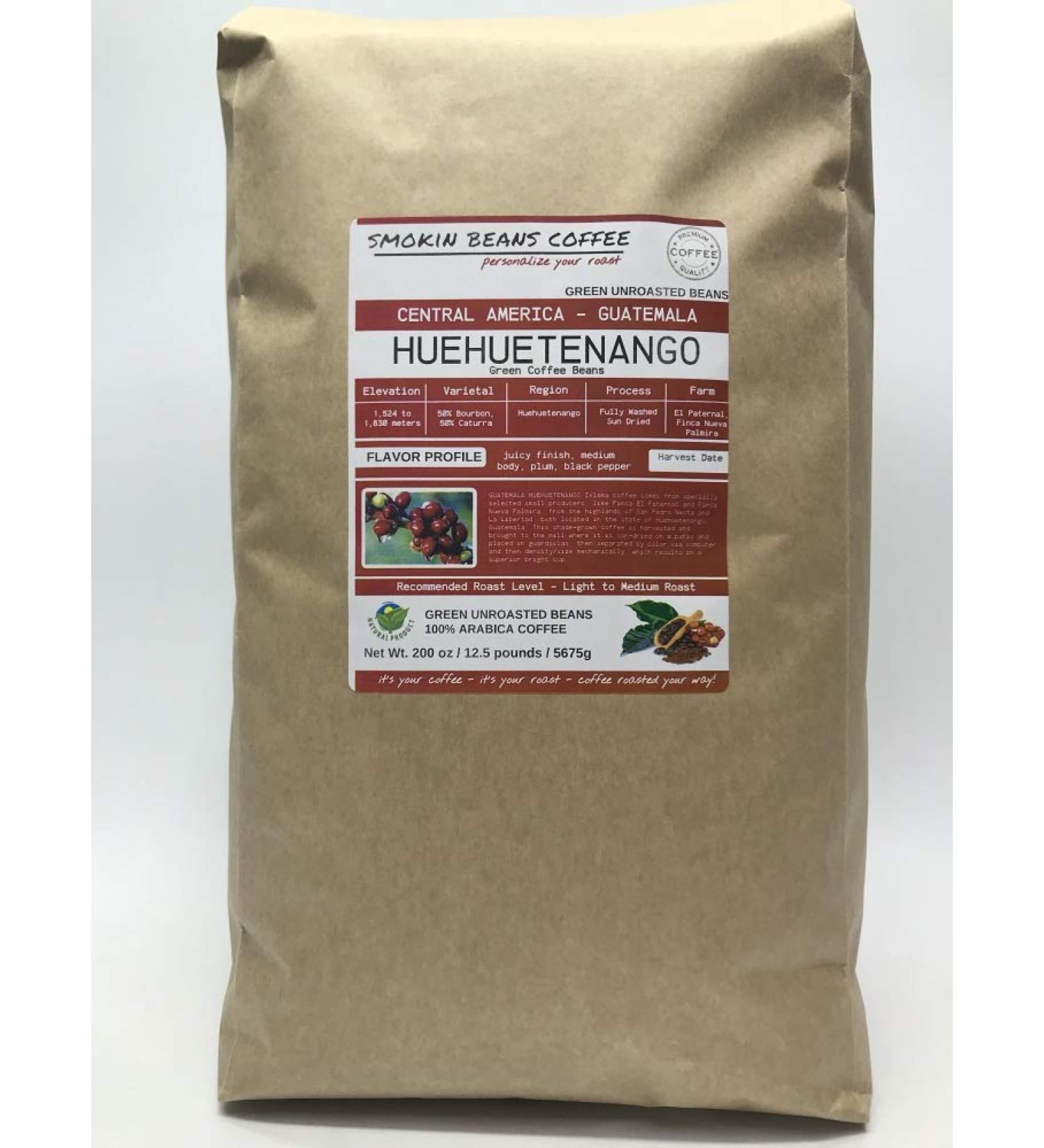 12.5lb Central American Guatemala Huehuetenango Green Coffee Beans - Washed Process, Altitude 1800m - Unroasted Arabica (Pack of 1) - Buy Online on GoSupps.com