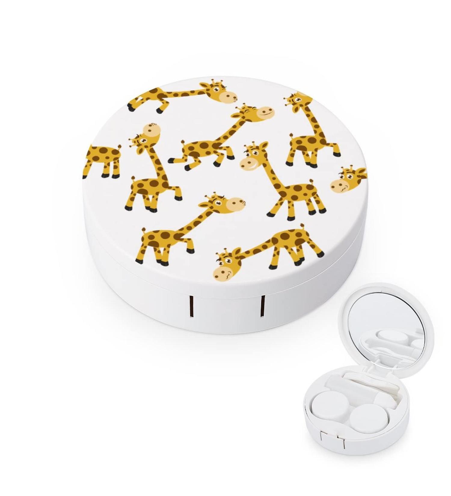 Shop Bagea-Ka Cute Cartoon Giraffe Contact Lens Case | Eye Care Kit with Mirror Tweezers & Bottle - Perfect for Travel & Home - Buy Online on GoSupps.com