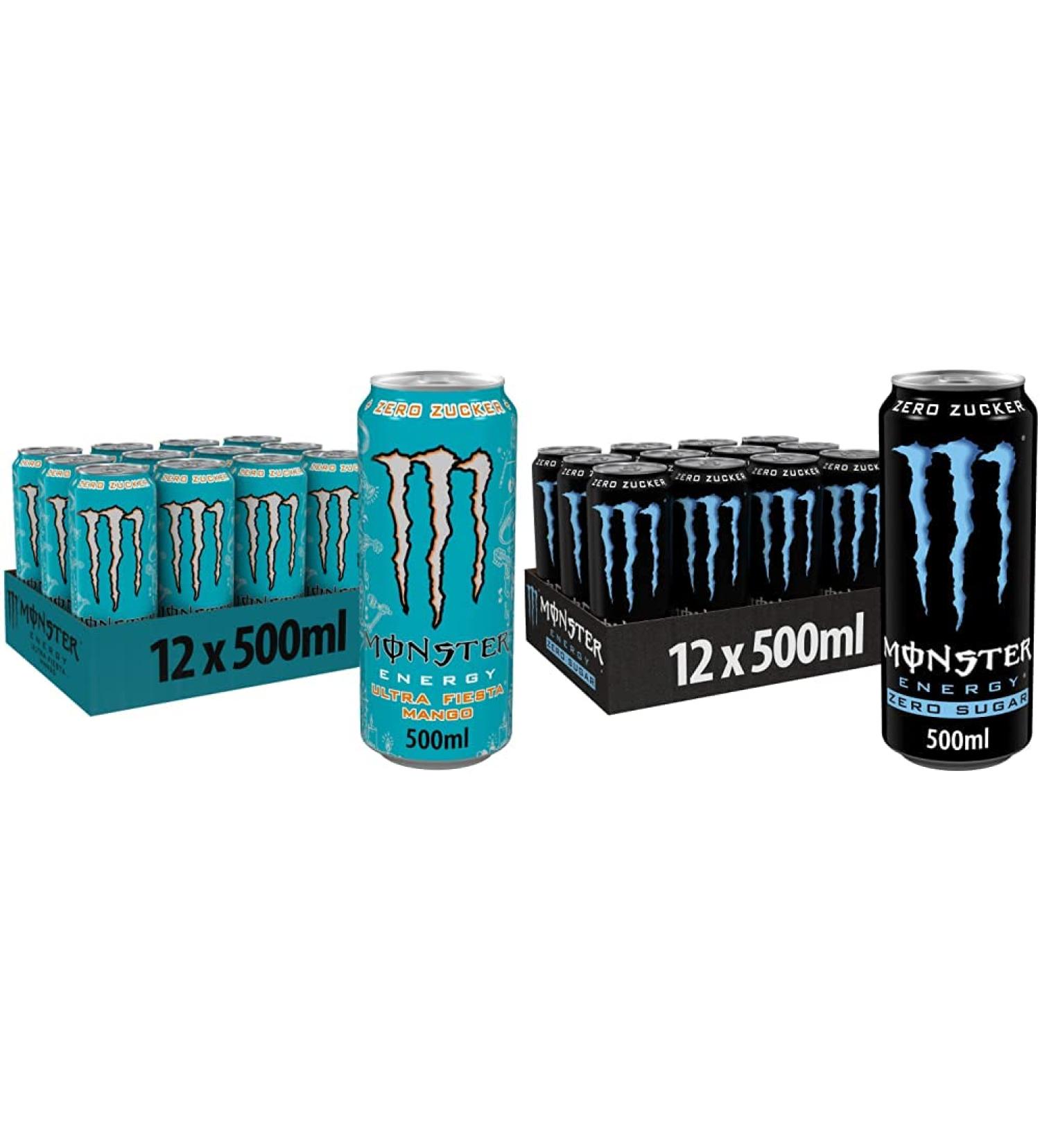 Monster Energy Ultra Fiesta 12x500ml - Zero Sugar Zero Calorie Classic Energy Taste - Buy Online on GoSupps.com