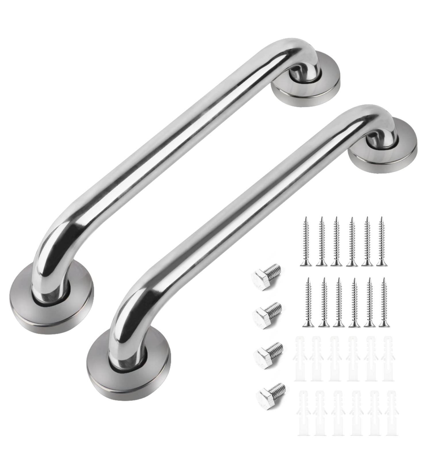 2 Pack 12 Inch Shower Grab Bars  LONVICHTT Stainless Steel Shower Handle  Bathroom Safety Bars  Elderly  Pregnant  Handicap Senior Assist Bath Handle - Buy Online on GoSupps.com