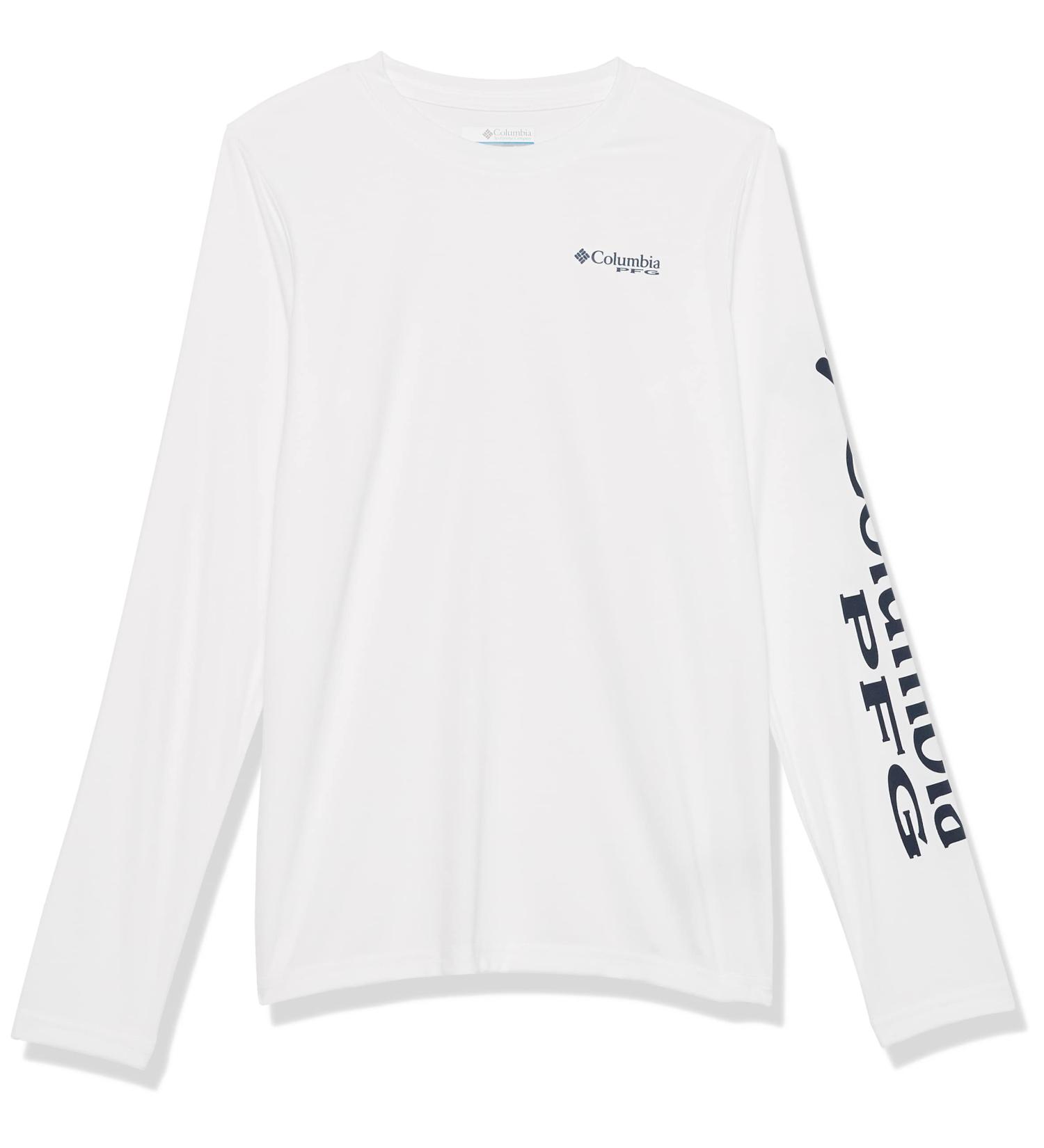 Columbia Boys' Long Sleeve Tee - White/Collegiate Navy, Size Large - Buy Online on GoSupps.com