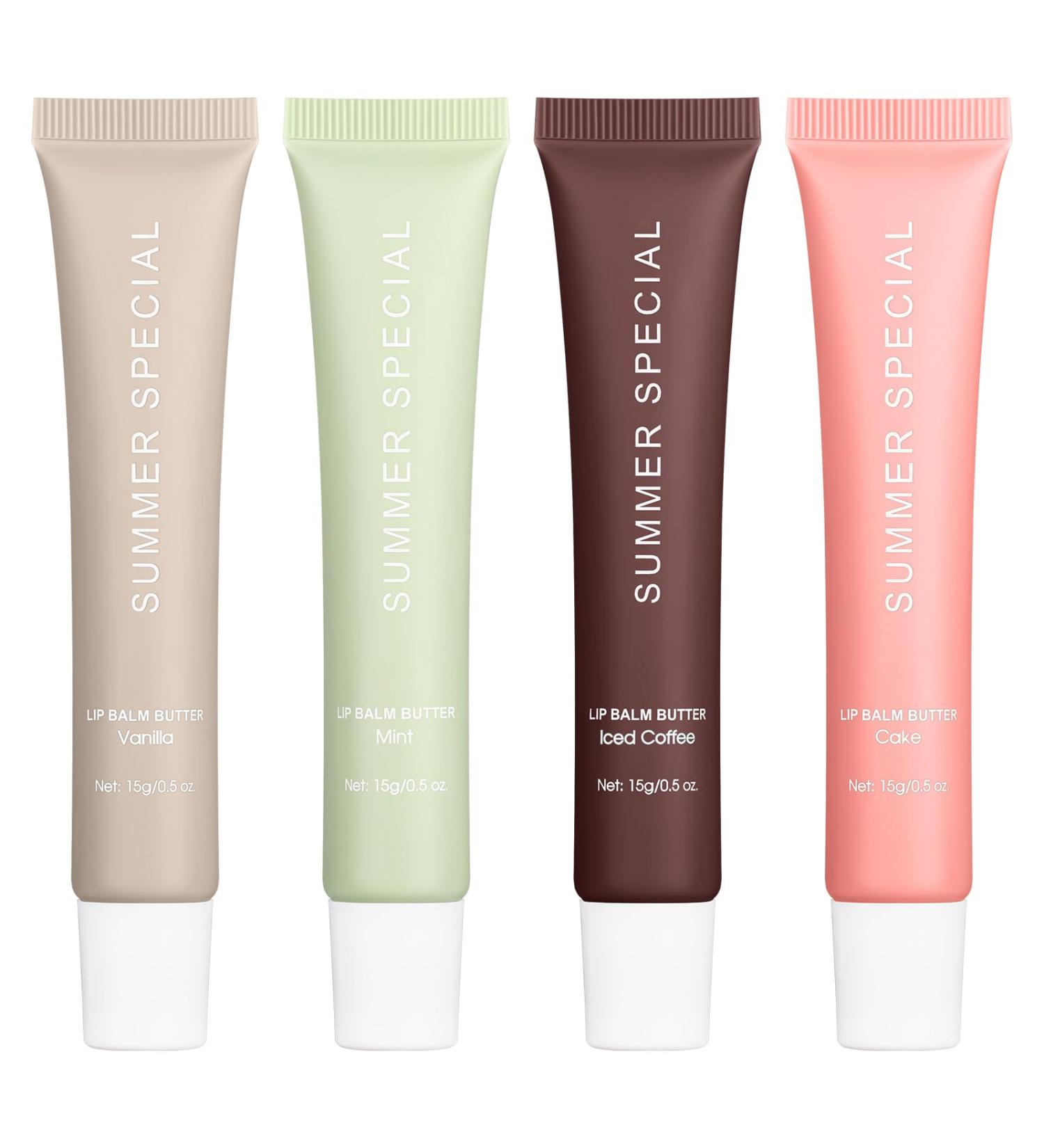 Lip Butter Balm Kit Hydrating & Nourishing Tinted Lip Balm with Shea Butter & Avocado Oil Lightweight Non-Sticky Glossy Lip Care for Soft & Smooth Lips - Buy Online on GoSupps.com