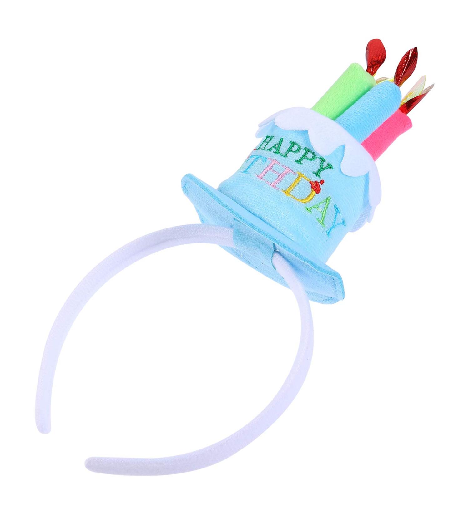 Lurrose Blue Happy Birthday Cake Headdress | Birthday Hat Headband for Family Party Supplies - Shop Now! - Buy Online on GoSupps.com