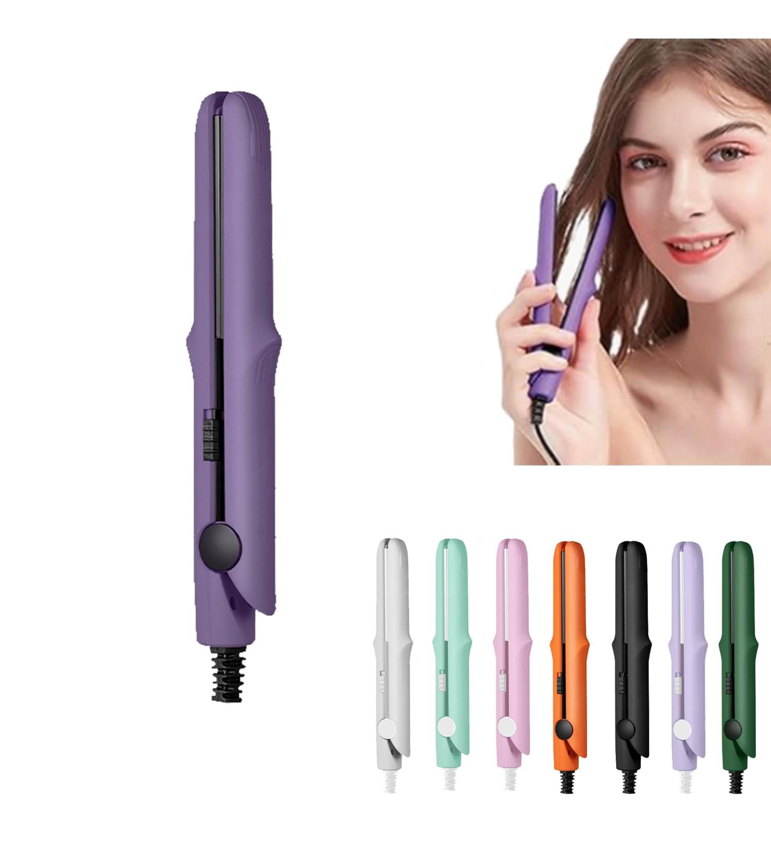 Gadgetcab Curling Iron Gadgetcab Mini Curling Iron 2-in-1 Mini Curling Wand &Flat Iron Hair Straightener Mini Dual-Purpose Curling Iron (Dark Purple) - Buy Online on GoSupps.com
