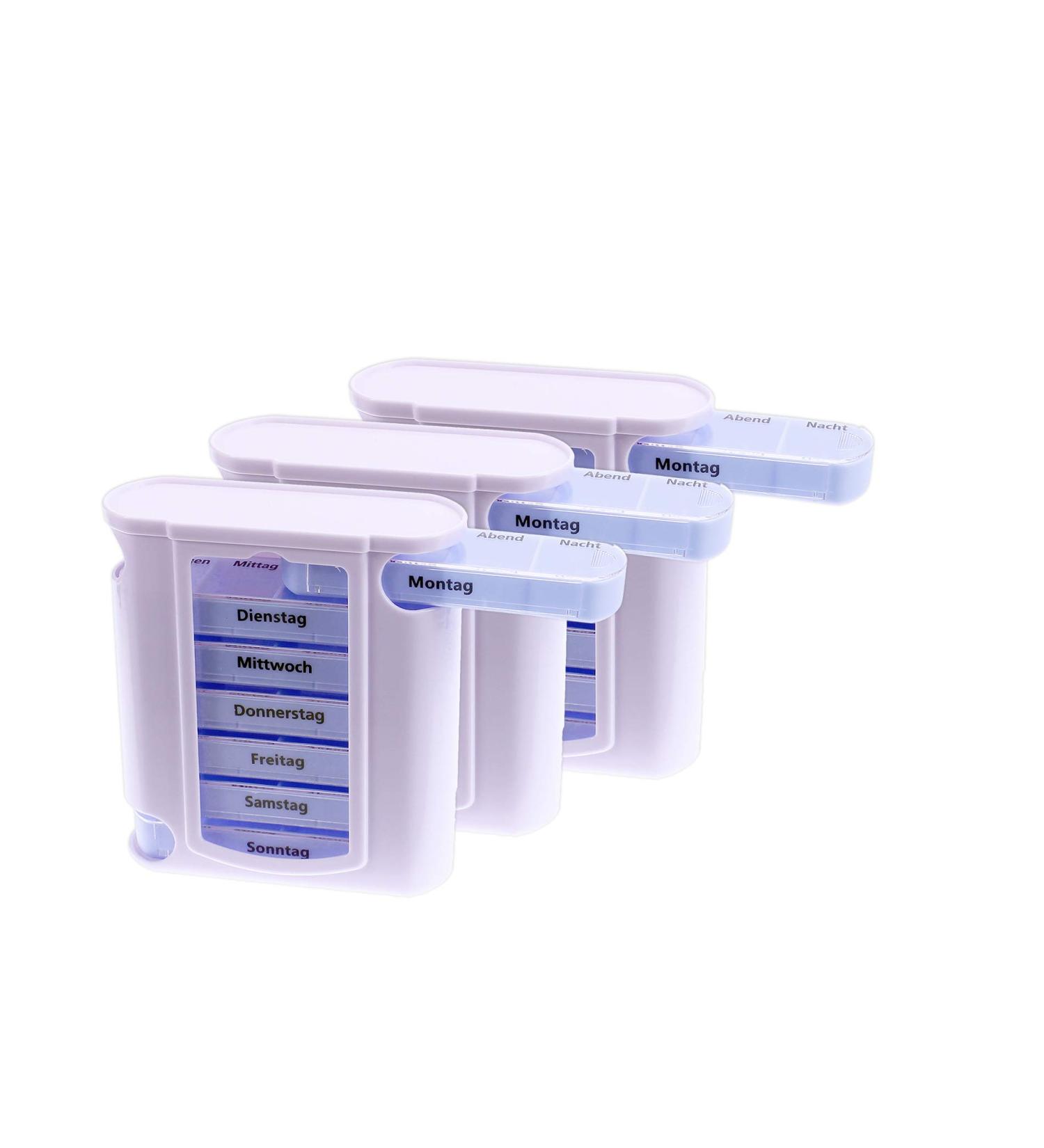 Osma pill/tablet box 13x11x4cm weekly division (3 x pill box)