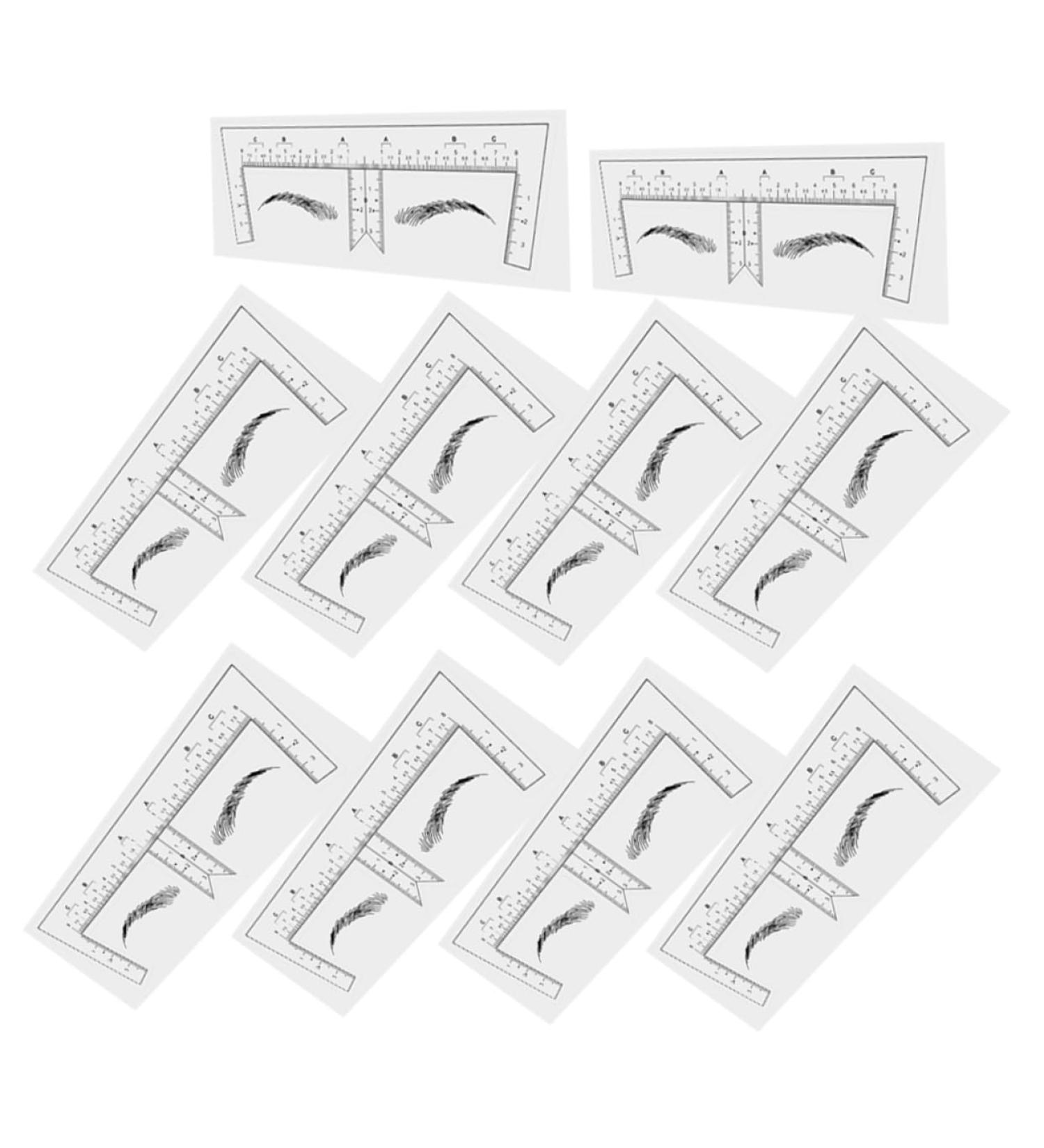 Ipetboom 10pcs Eyebrow Design Ruler Brow Guide Template Brow Ruler Brow Shaping Template Guide Ruler Make up - Buy Online on GoSupps.com