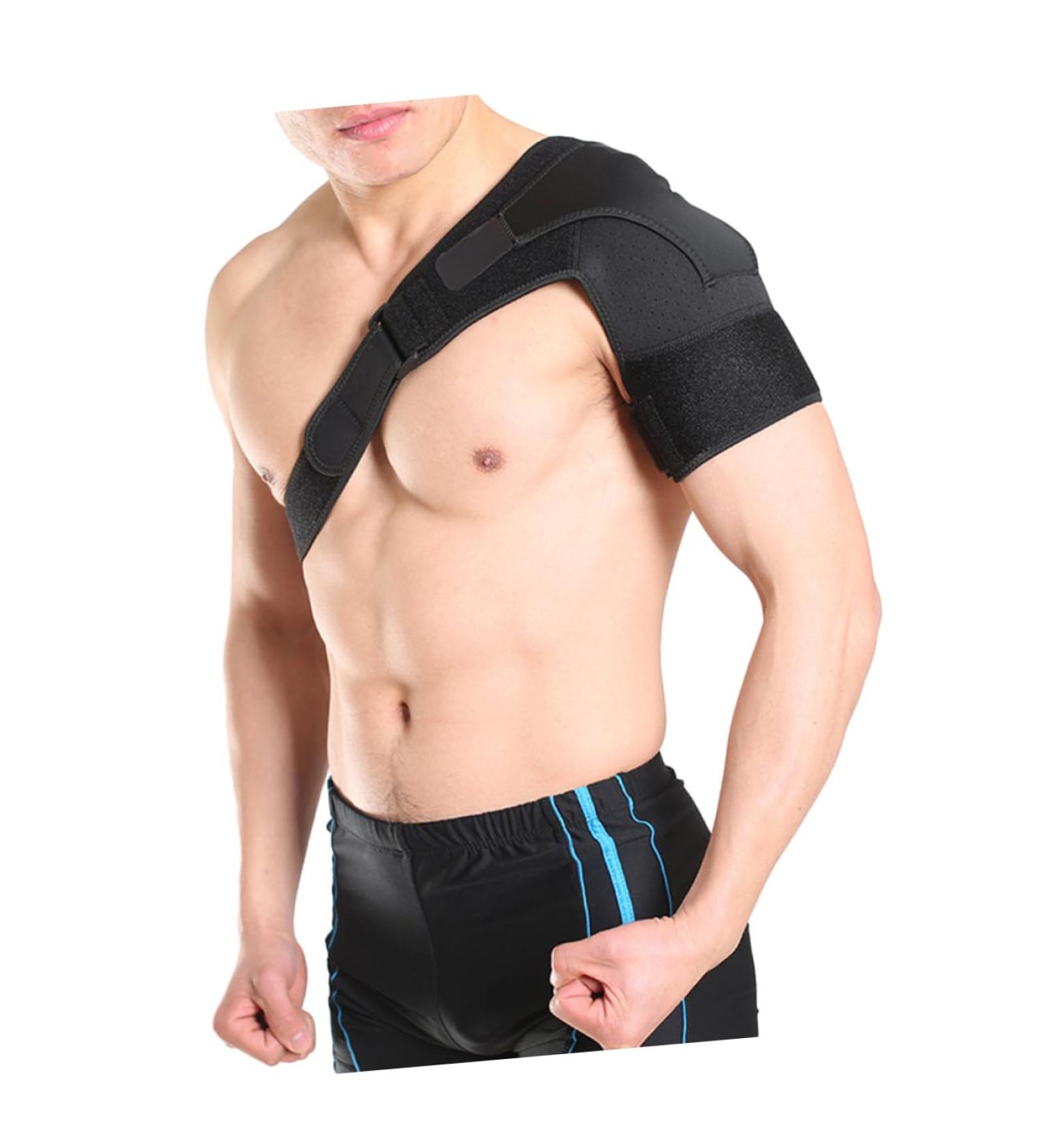 FRCOLOR 2pcs Shoulder Brace - Breathable Support Strap & Shoulder Pad | Black - Ideal for Pain Relief & Recovery - Buy Online on GoSupps.com