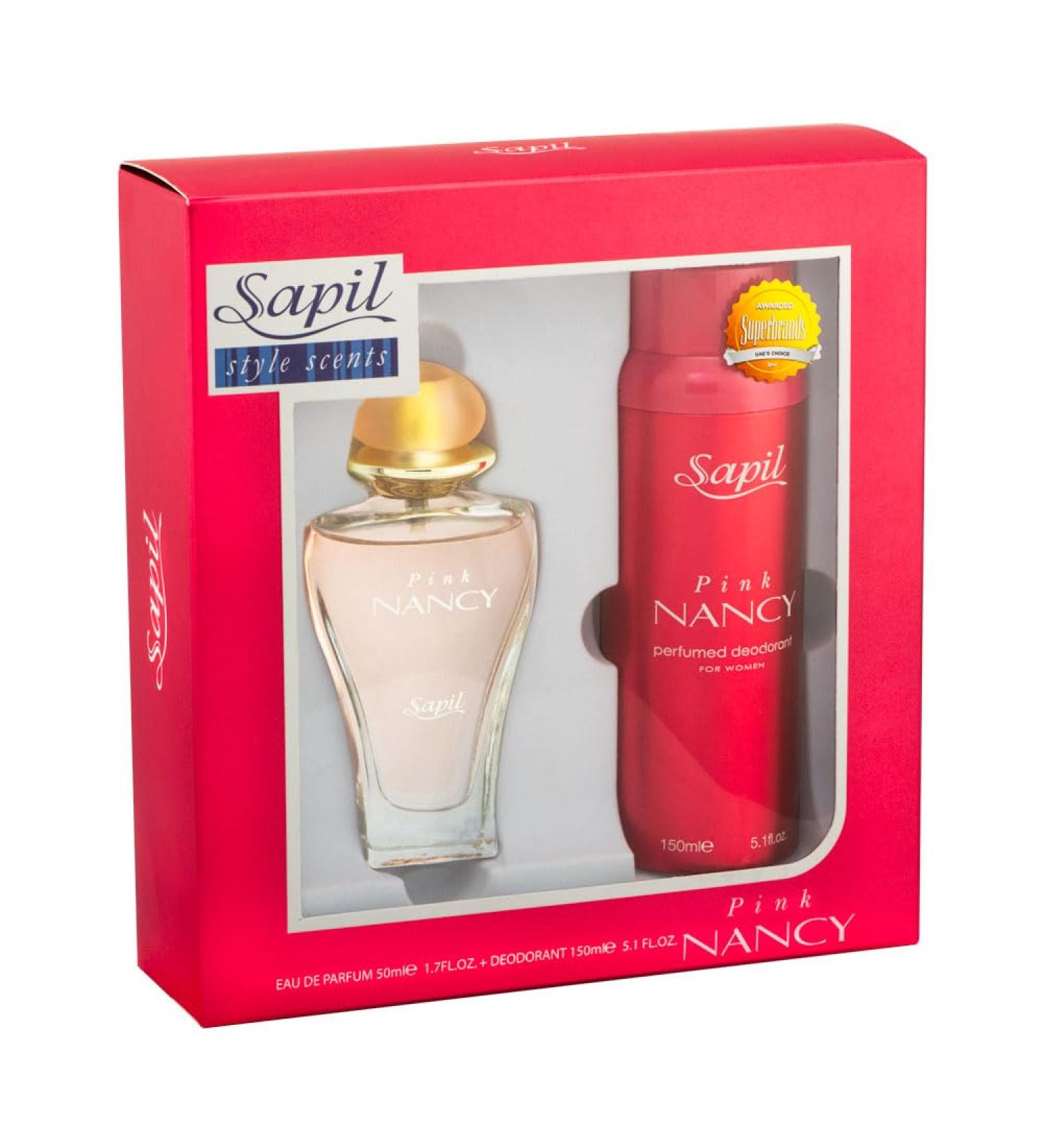 Sapil Nancy Pink - Eau De Parfum and Deodorant Spray For Women - Delightfully Enchanting Fragrance - Opens with Fruity Notes - Beautiful Giftset Box - Perfect for Gift Giving Occasion - 2 Pc