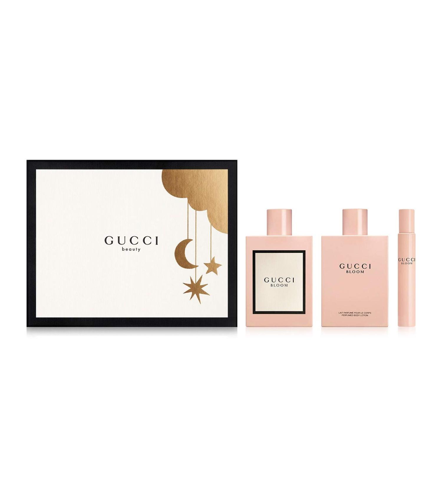 Gucci Bloom for Women 3 Piece Set Includes: 3.3 oz Eau de Parfum Spray + 3.3 oz Body Lotion + 0.25 oz Eau de Parfum Fragrance Rollerball - Buy Online on GoSupps.com