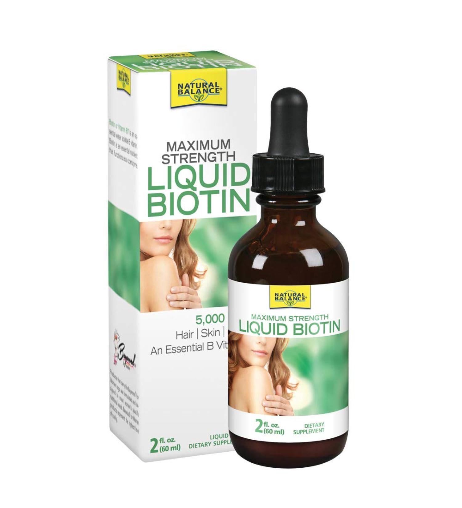 Natural Balance Maximum Strength Liquid Biotin 5000 mcg - Citrus Flavor (2 fl oz) for Healthy Hair & Skin - Buy Online on GoSupps.com