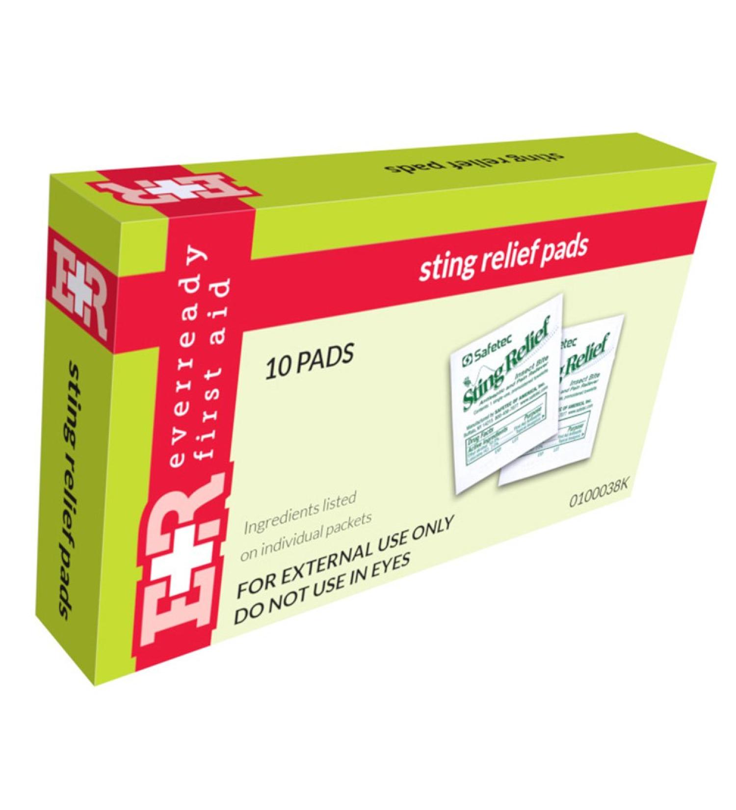 Ever Ready First Aid Sting Relief Pads in Kit Unit Box 10'S (Pack of 10)