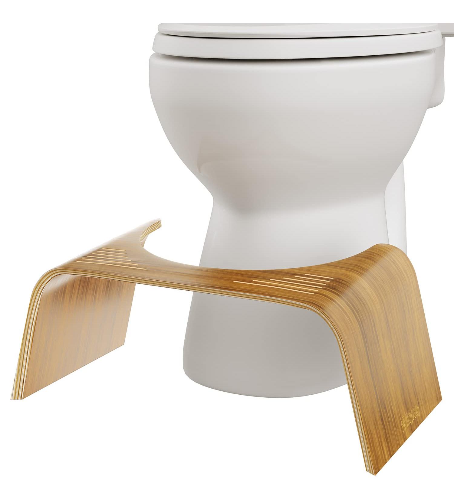 Squatty Potty Slim Teak Finish Toilet Stool - 7 Height Brown - Buy Online on GoSupps.com